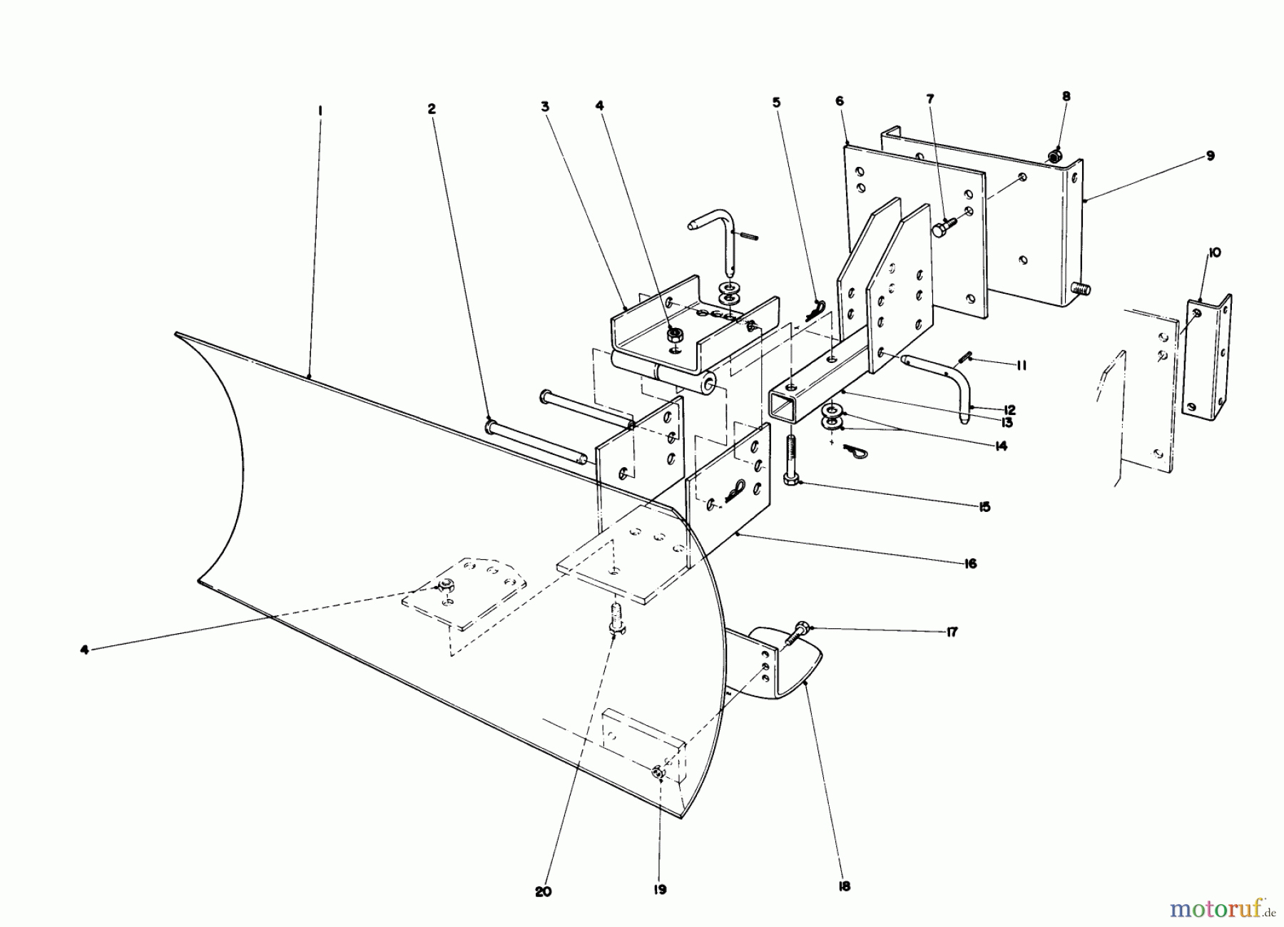 Toro Neu Snow Blowers/Snow Throwers Seite 1 38155 (826) - Toro 826 Snowthrower, 1984 (4000001-4999999) GRADER BLADE ASSEMBLY (MODEL NO. 59099)(OPTIONAL)