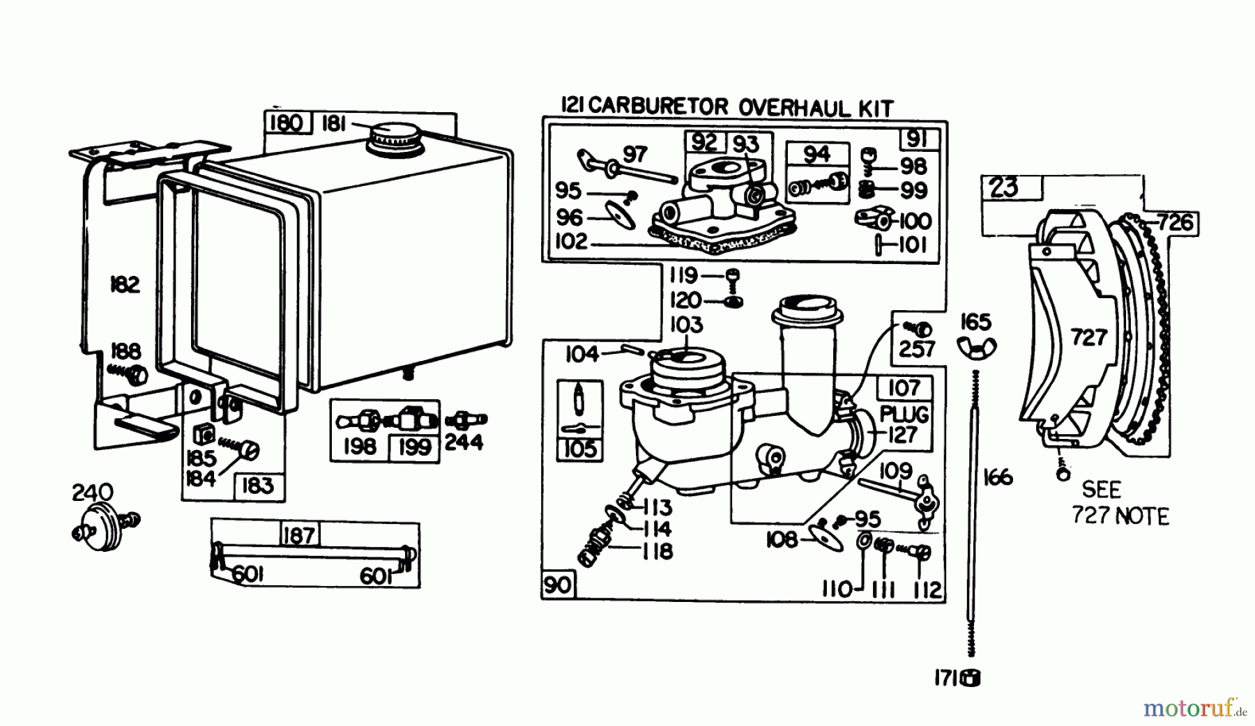 Toro Neu Snow Blowers/Snow Throwers Seite 1 38160 (1132) - Toro 1132 Snowthrower, 1979 (9000001-9999999) ENGINE BRIGGS & STRATTON MODEL NO. 252416 TYPE 0141-01 #2