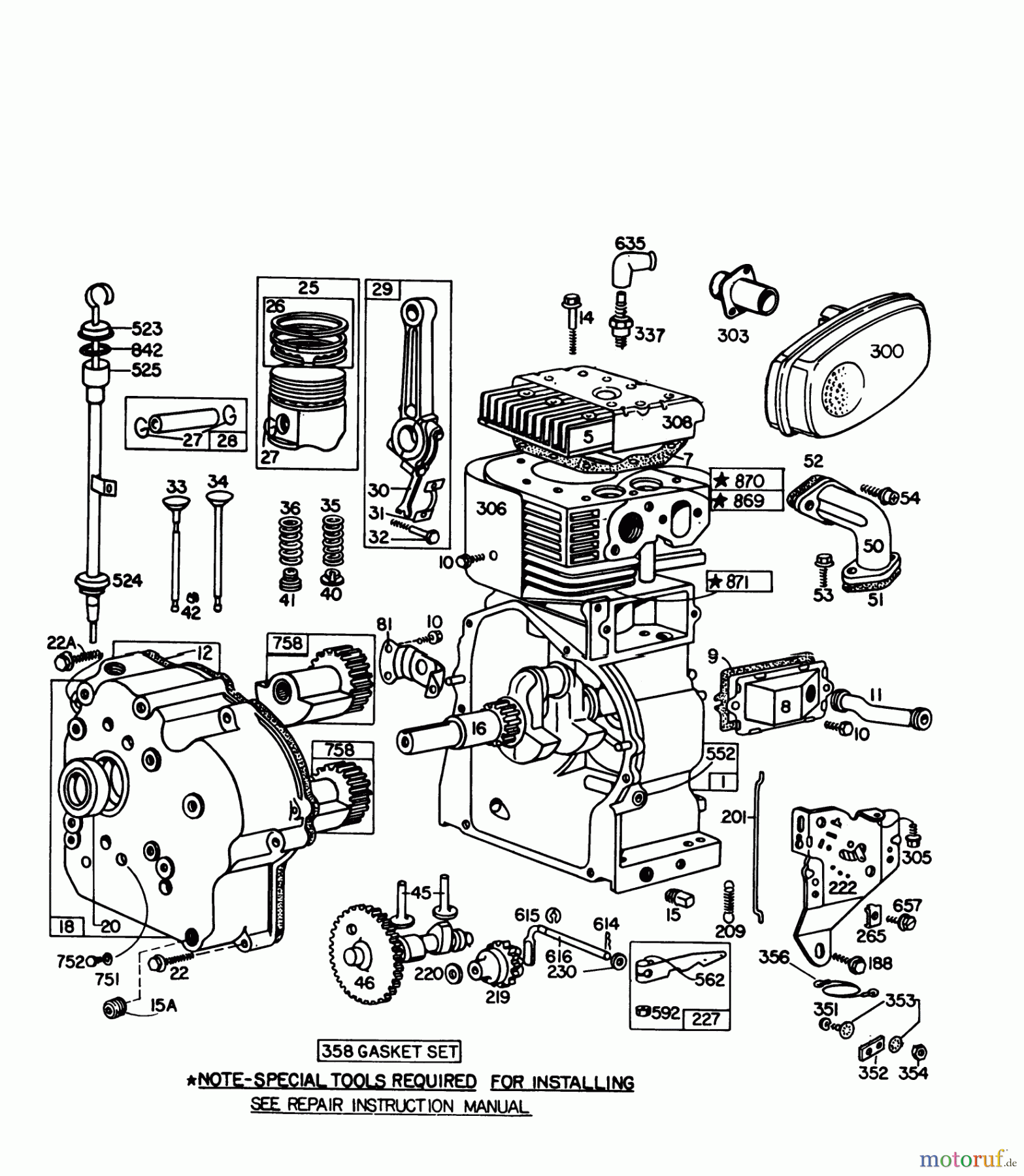 Toro Neu Snow Blowers/Snow Throwers Seite 1 38160 (1132) - Toro 1132 Snowthrower, 1979 (9000001-9999999) ENGINE BRIGGS & STRATTON MODEL NO. 252416 TYPE NO. 0141-01