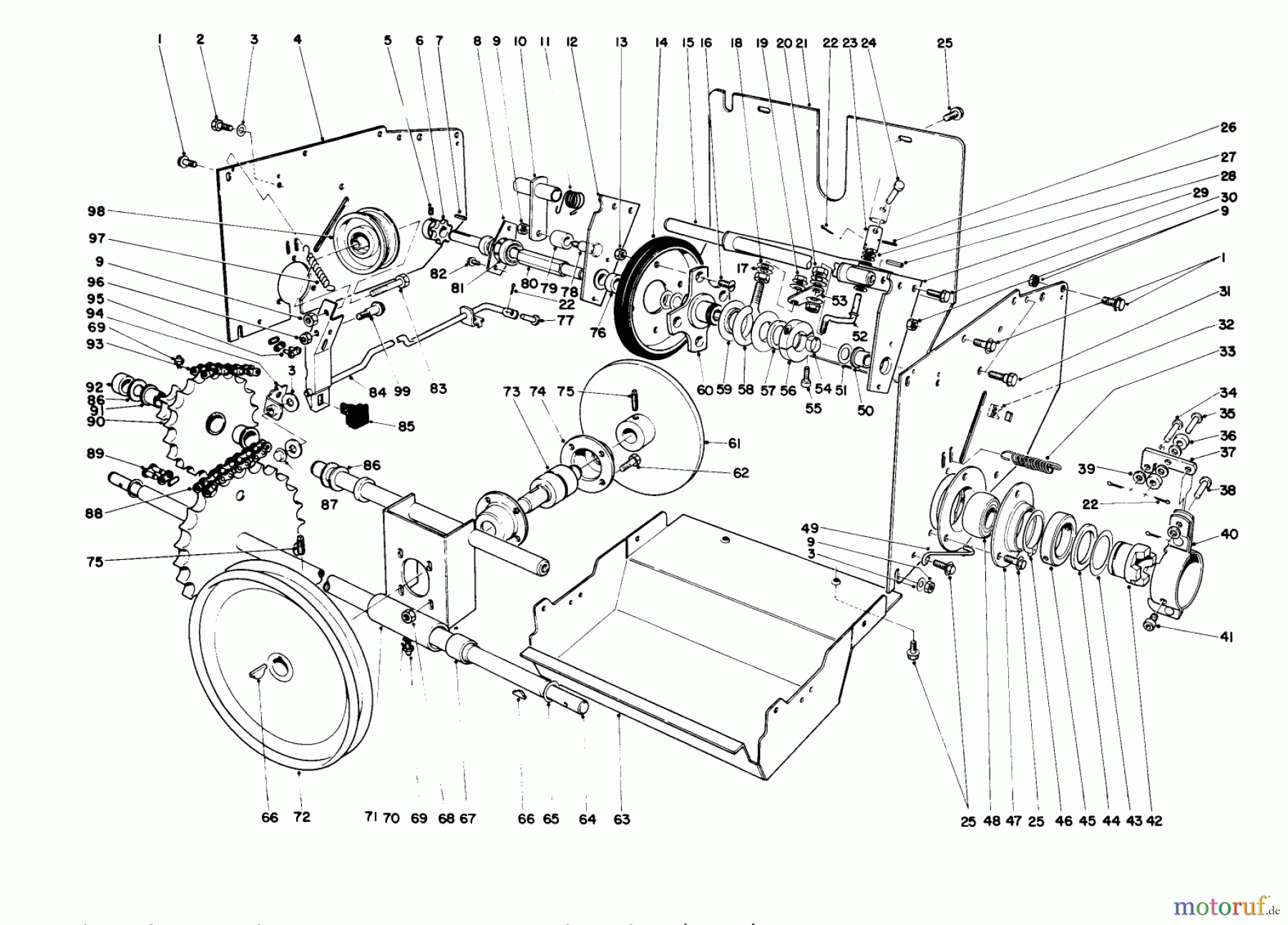  Toro Neu Snow Blowers/Snow Throwers Seite 1 38160 (1132) - Toro 1132 Snowthrower, 1985 (5000001-5999999) TRACTION ASSEMBLY