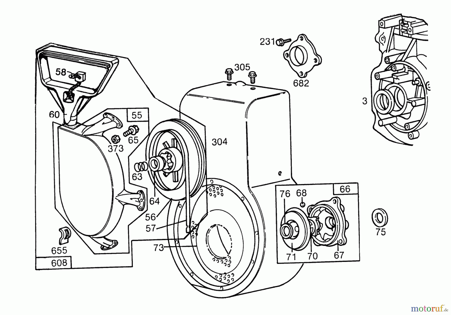 Toro Neu Snow Blowers/Snow Throwers Seite 1 38160 (1132) - Toro 1132 Snowthrower, 1986 (6000001-6999999) ENGINE BRIGGS & STRATTON MODEL NO. 252416-0677-01 #3