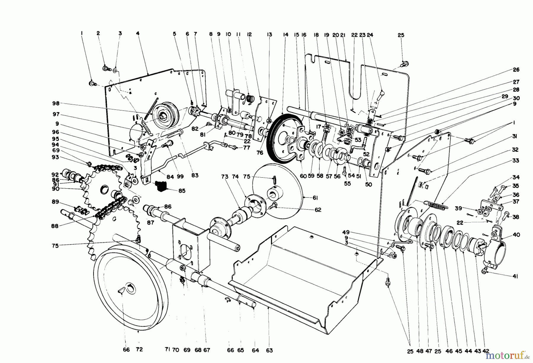 Toro Neu Snow Blowers/Snow Throwers Seite 1 38160 (1132) - Toro 1132 Snowthrower, 1986 (6000001-6999999) TRACTION ASSEMBLY