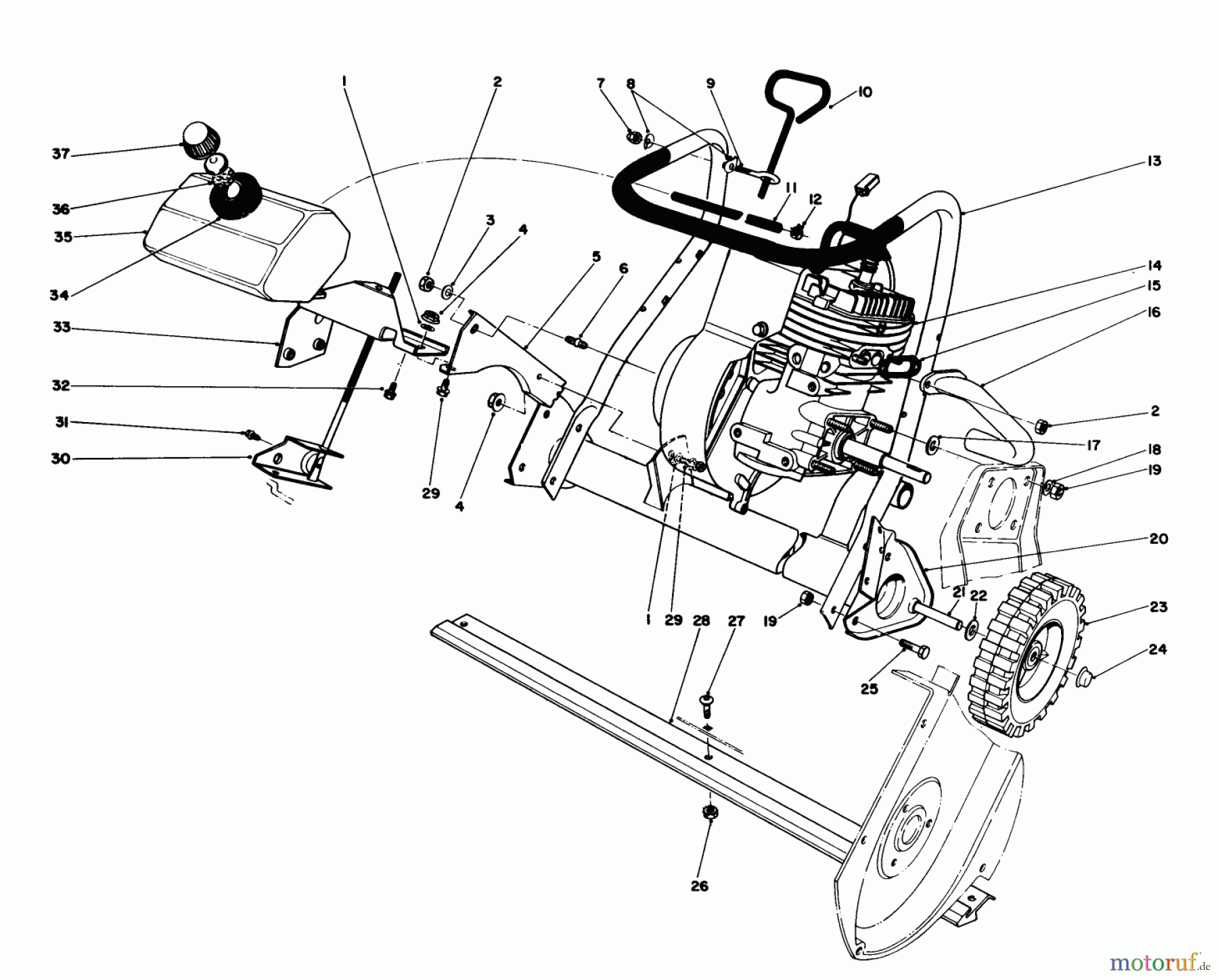 Toro Neu Snow Blowers/Snow Throwers Seite 1 38167C (S-620) - Toro S-620 Snowthrower, 1986 (6000001-6999999) ENGINE ASSEMBLY