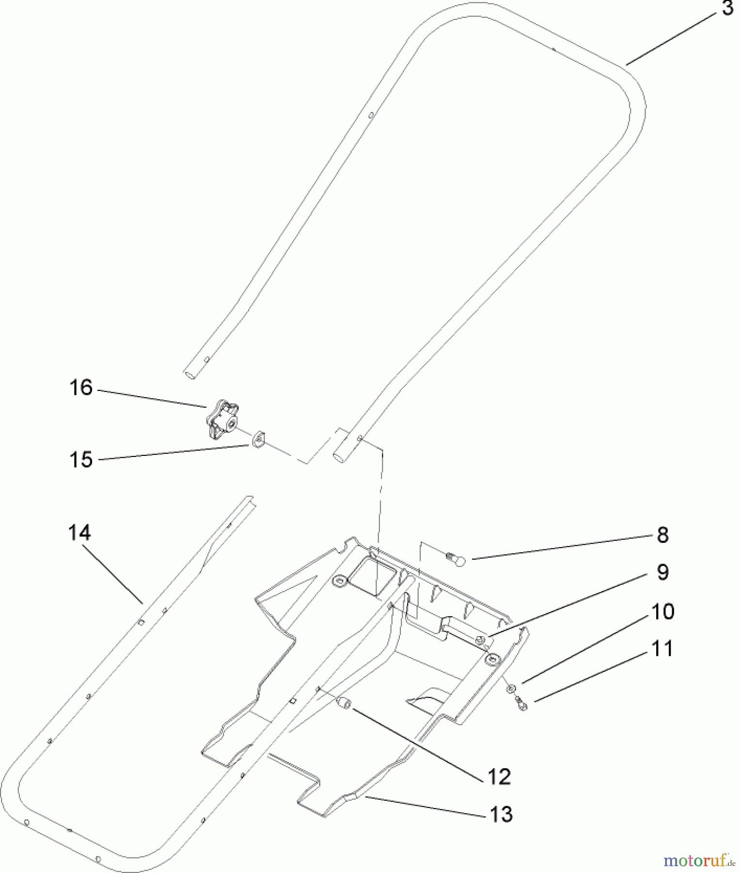 Toro Neu Snow Blowers/Snow Throwers Seite 1 38172 - Toro Powerlite Snowthrower, 2004 (240000001-240999999) HANDLE AND LOWER SHROUD ASSEMBLY