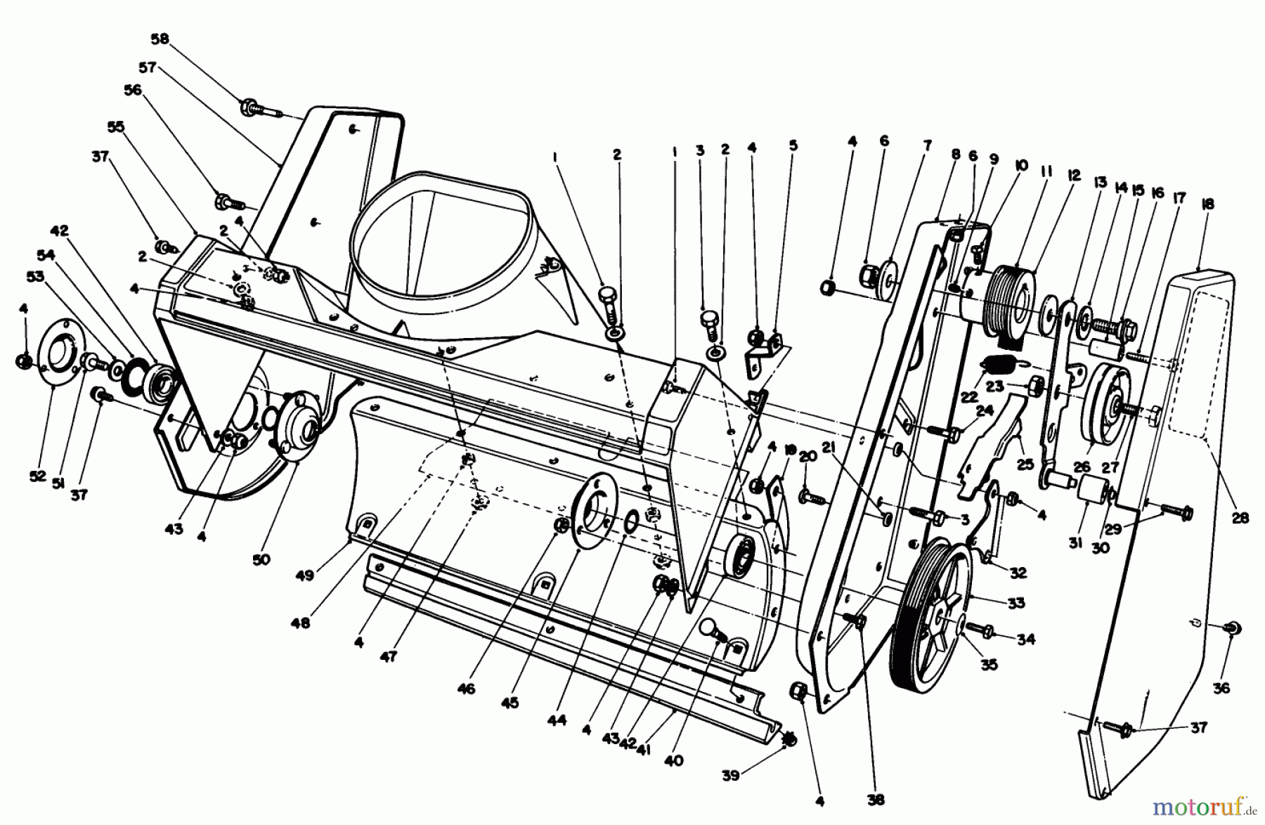 Toro Neu Snow Blowers/Snow Throwers Seite 1 38180 - Toro CCR 2000 Snowthrower, 1990 (0007974-0008194) HOUSING ASSEMBLY