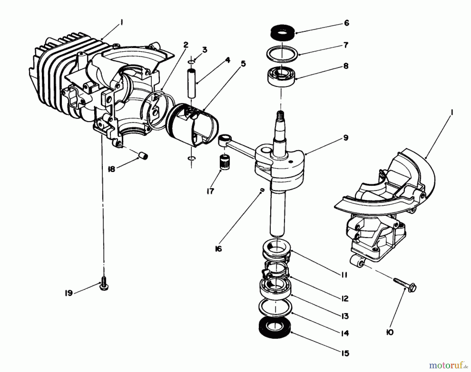 Toro Neu Snow Blowers/Snow Throwers Seite 1 38180 - Toro CCR 2000 Snowthrower, 1990 (0007974-0008194) SHORT BLOCK ASSEMBLY (ENGINE MODEL NO. 47PG6)
