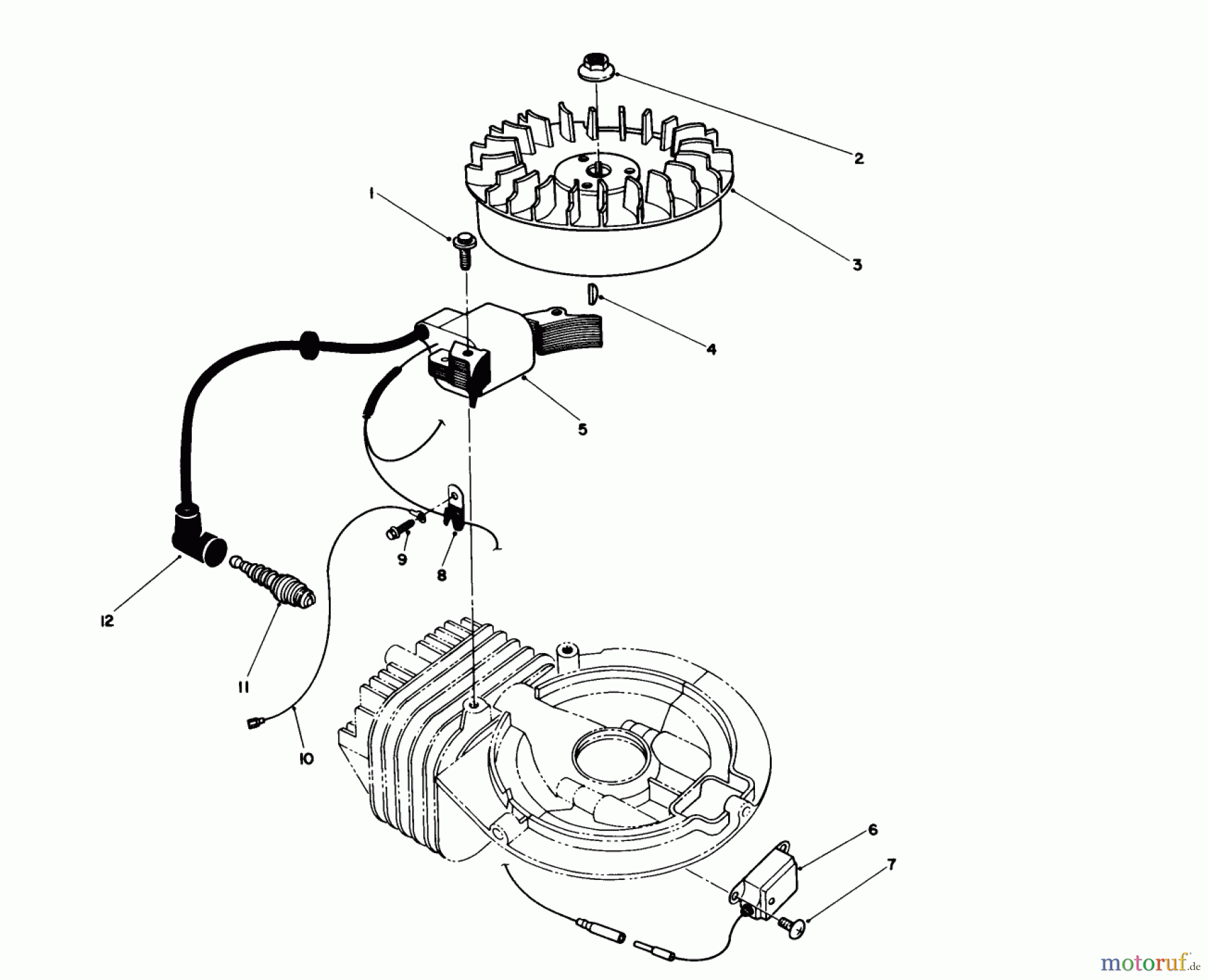 Toro Neu Snow Blowers/Snow Throwers Seite 1 38180 - Toro CCR 2000 Snowthrower, 1993 (3900001-3999999) FLYWHEEL & MAGNETO ASSEMBLY (ENGINE MODEL NO. 47PM1-4)