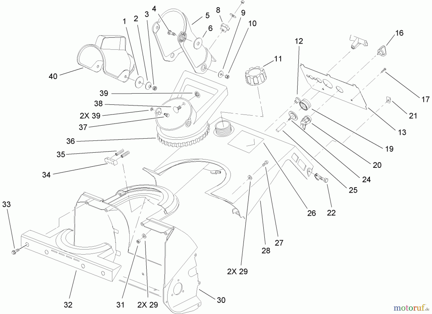 Toro Neu Snow Blowers/Snow Throwers Seite 1 38182 - Toro Powerlite Snowthrower, 2009 (290000001-290999999) CHUTE AND UPPER SHROUD ASSEMBLY