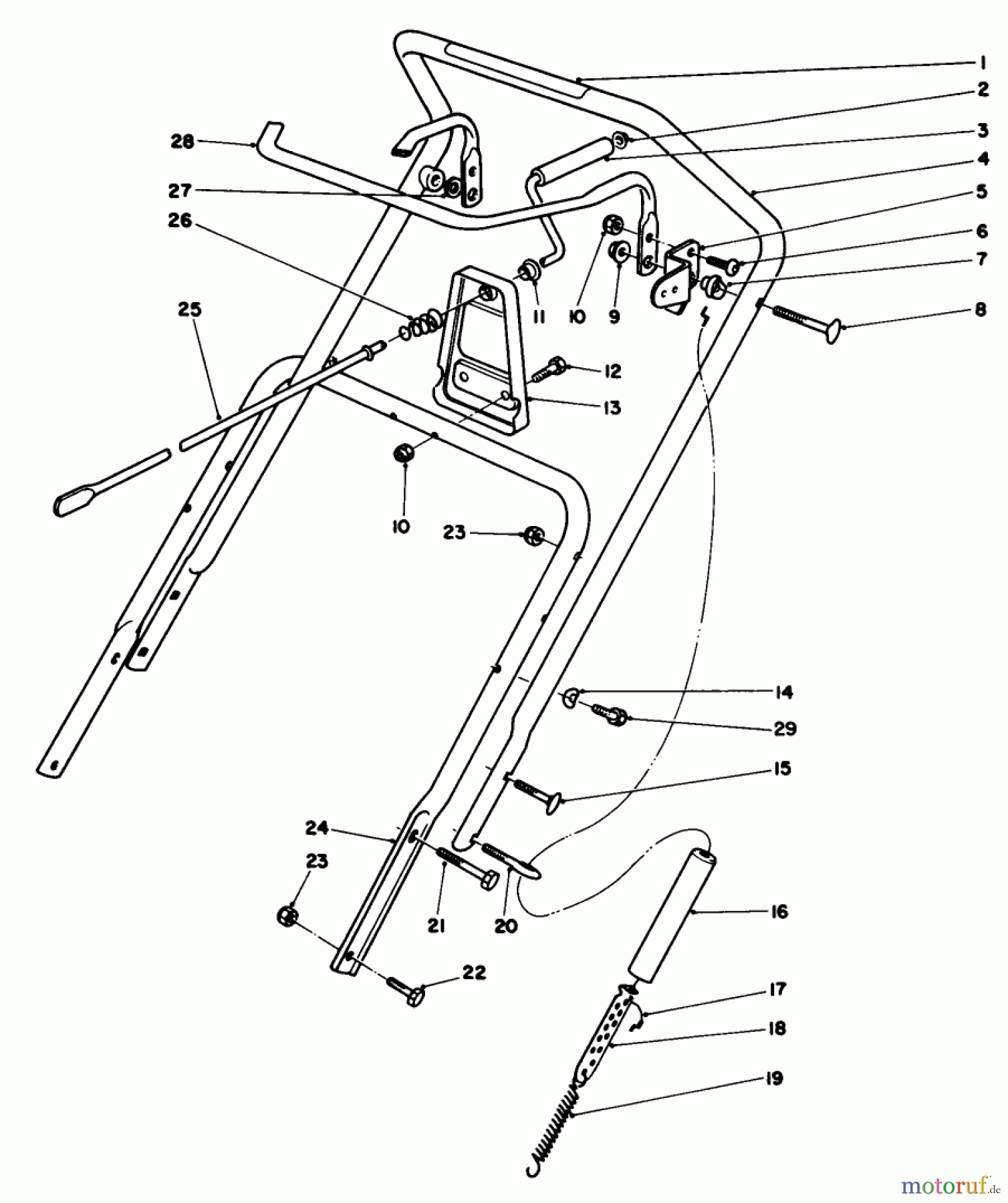  Toro Neu Snow Blowers/Snow Throwers Seite 1 38185 - Toro CCR 2000 Snowthrower, 1987 (7000001-7999999) HANDLE ASSEMBLY