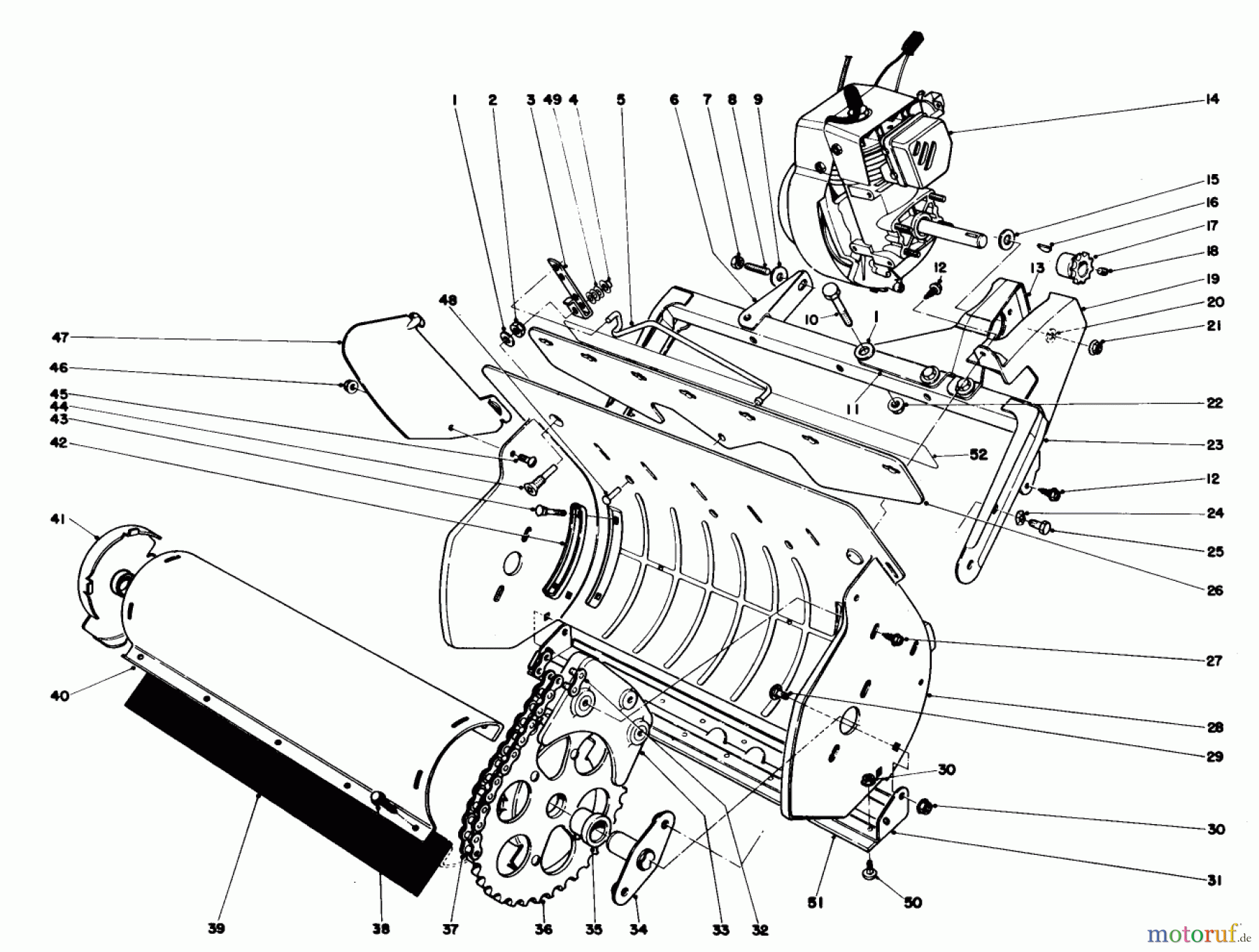 Toro Neu Snow Blowers/Snow Throwers Seite 1 38210 (S-140) - Toro S-140 Snowthrower, 1979 (9000001-9999999) LOWER MAIN FRAME