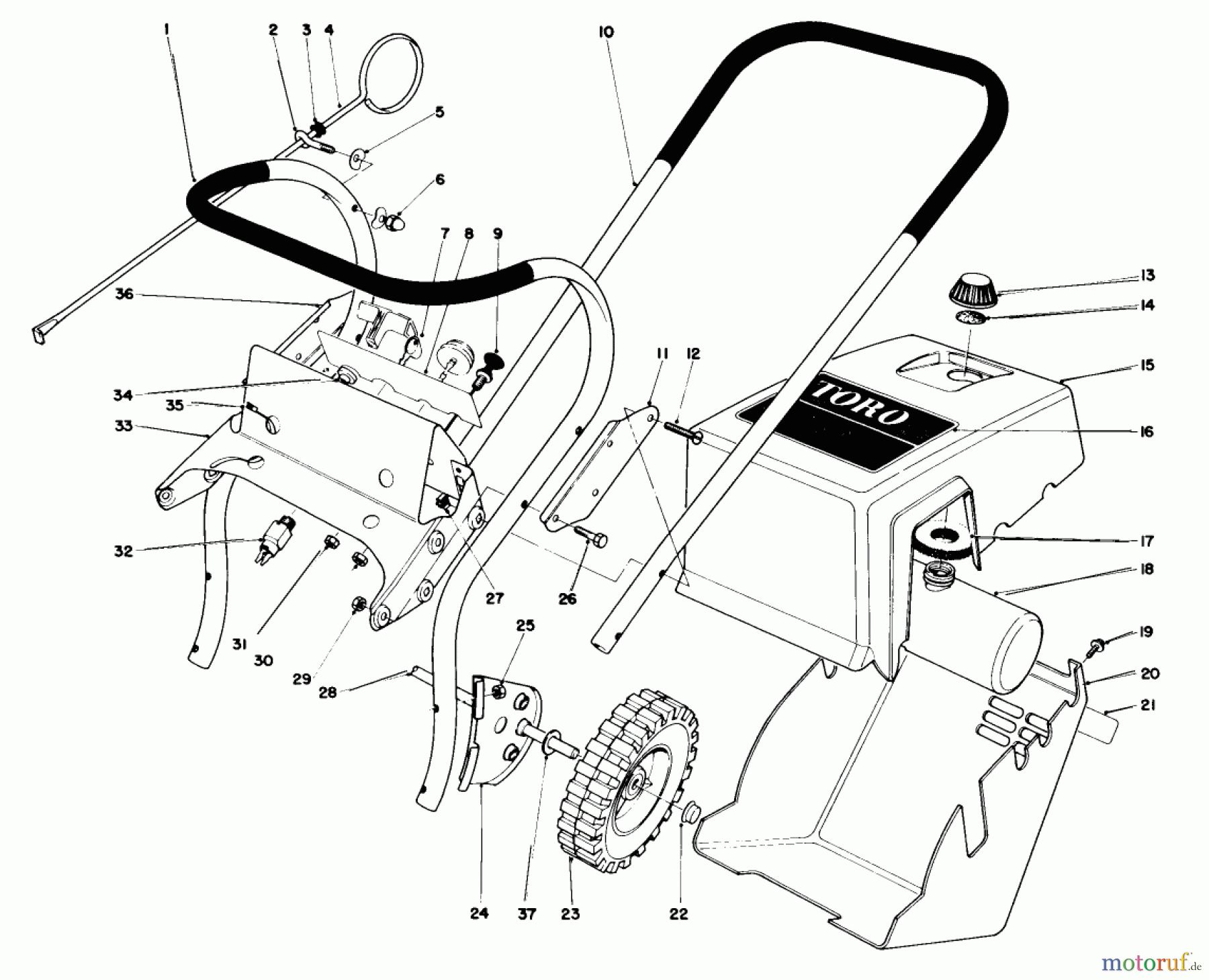 Toro Neu Snow Blowers/Snow Throwers Seite 1 38210 (S-140) - Toro S-140 Snowthrower, 1979 (9000001-9999999) UPPER MAIN FRAME