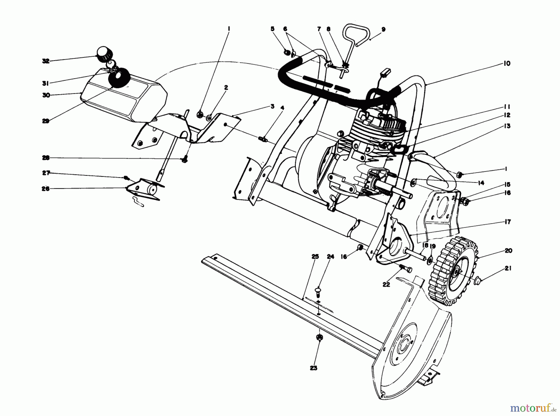 Toro Neu Snow Blowers/Snow Throwers Seite 1 38242 (S-200) - Toro S-200 Snowthrower, 1982 (2000001-2999999) ENGINE ASSEMBLY (MODEL 38242)