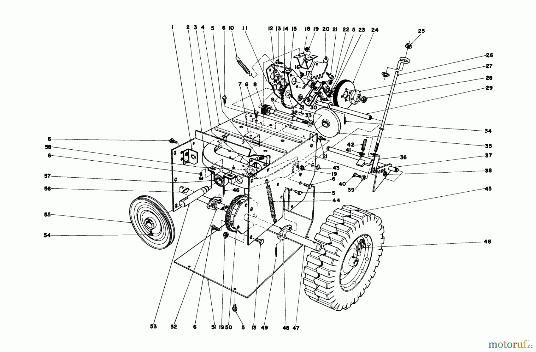 Toro Neu Snow Blowers/Snow Throwers Seite 1 38250 (421) - Toro 421 Snowthrower, 1980 (0000001-0999999) TRACTION ASSEMBLY
