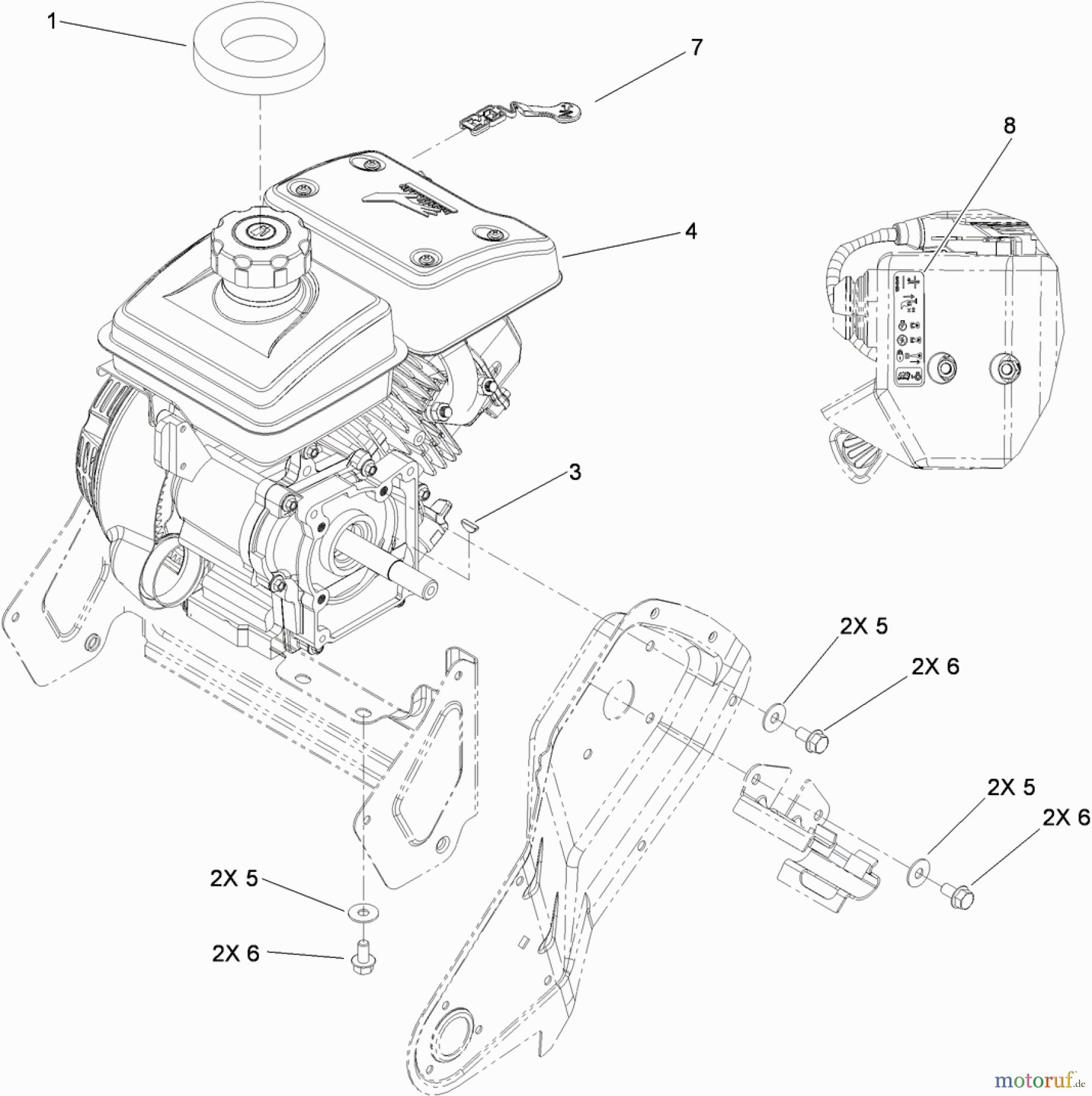 Toro Neu Snow Blowers/Snow Throwers Seite 1 38272 (180) - Toro Power Clear 180 Snowthrower, 2011 (311000001-311003000) ENGINE AND MOUNTING ASSEMBLY