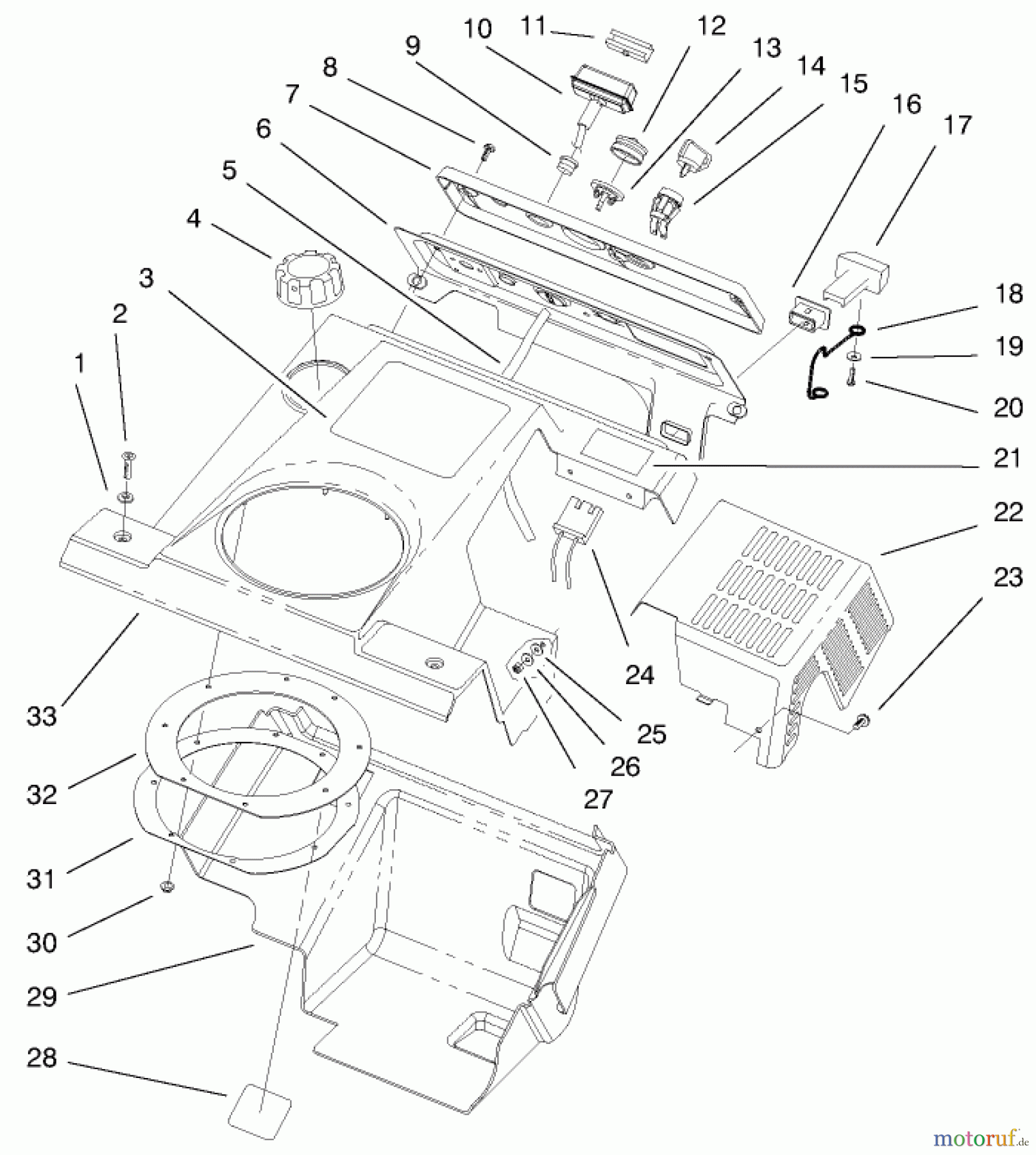Toro Neu Snow Blowers/Snow Throwers Seite 1 38412 (2400) - Toro CCR 2400 Snowthrower, 1999 (9900001-9999999) SHROUD ASSEMBLY