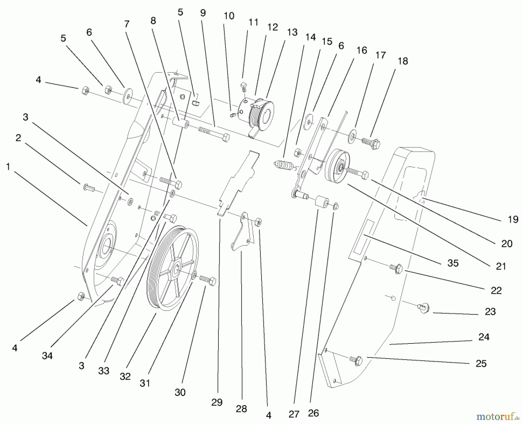  Toro Neu Snow Blowers/Snow Throwers Seite 1 38409 (2400) - Toro CCR 2400 Snowthrower, 1999 (9900001-9999999) SIDE PLATE AND IDLER ASSEMBLY