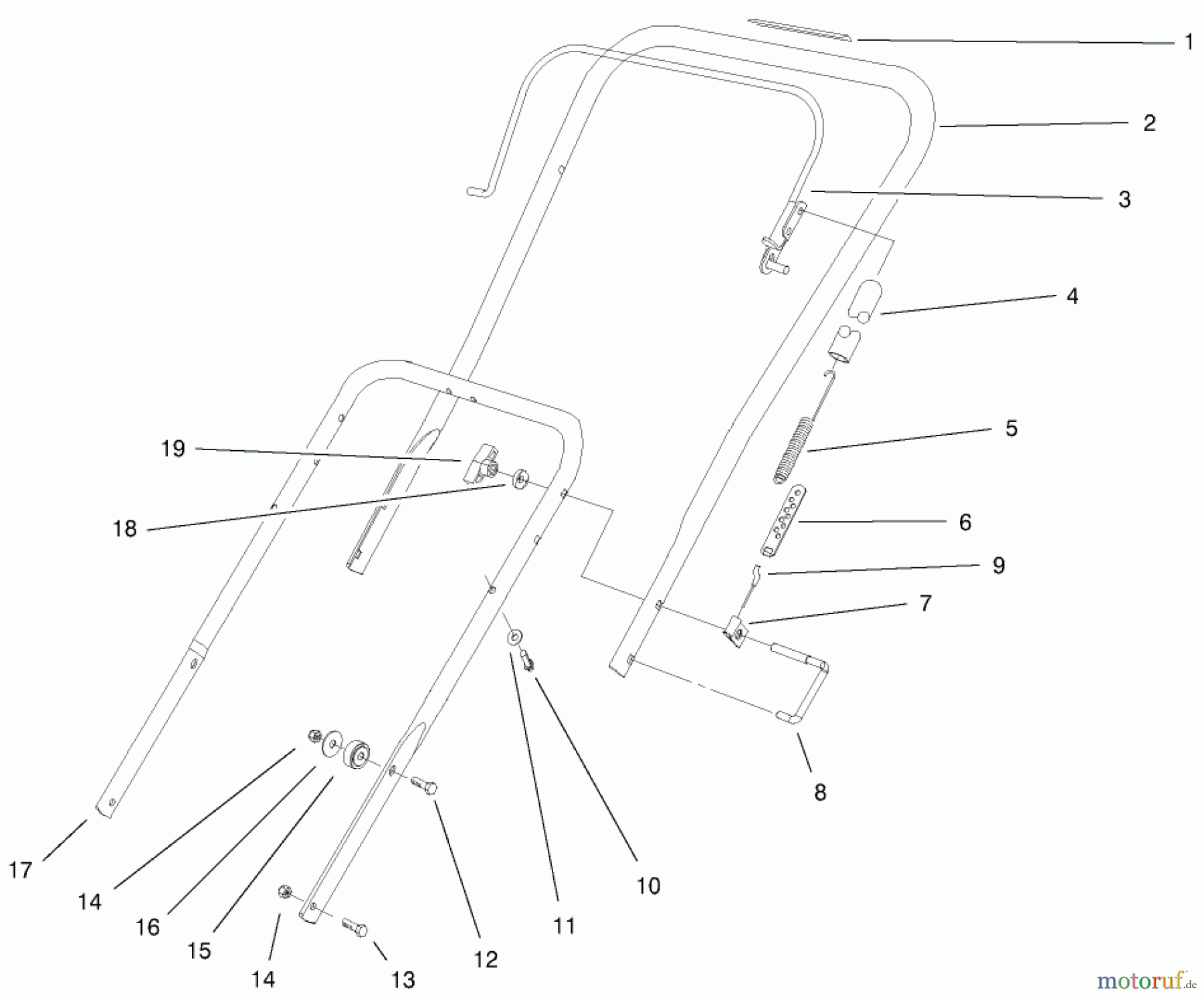  Toro Neu Snow Blowers/Snow Throwers Seite 1 38428 (2450) - Toro CCR 2450 Snowthrower, 2001 (210000001-210999999) HANDLE ASSEMBLY