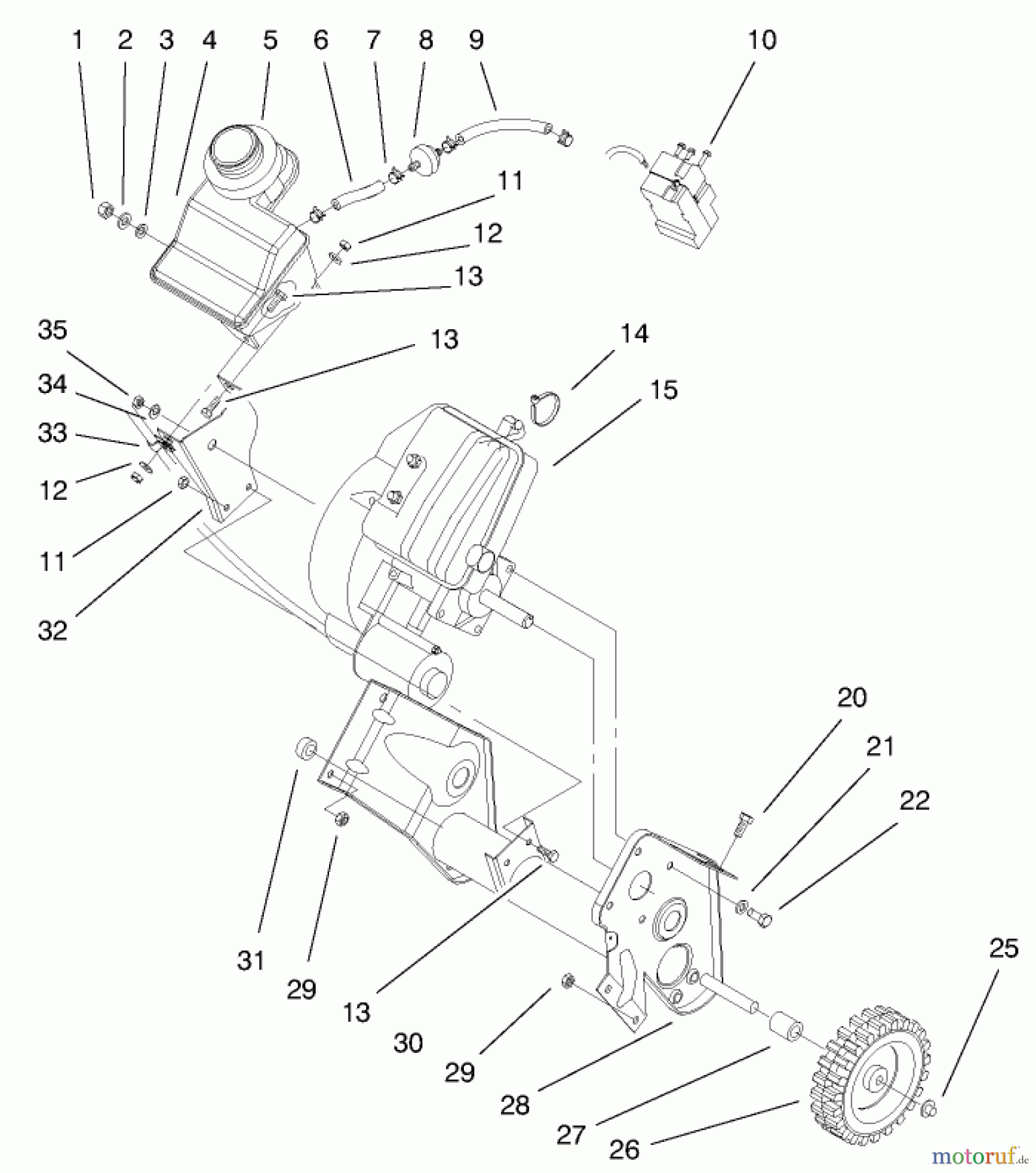 Toro Neu Snow Blowers/Snow Throwers Seite 1 38429 (2450) - Toro CCR 2450 Snowthrower, 2000 (200000001-200999999) ENGINE AND FRAME ASSEMBLY