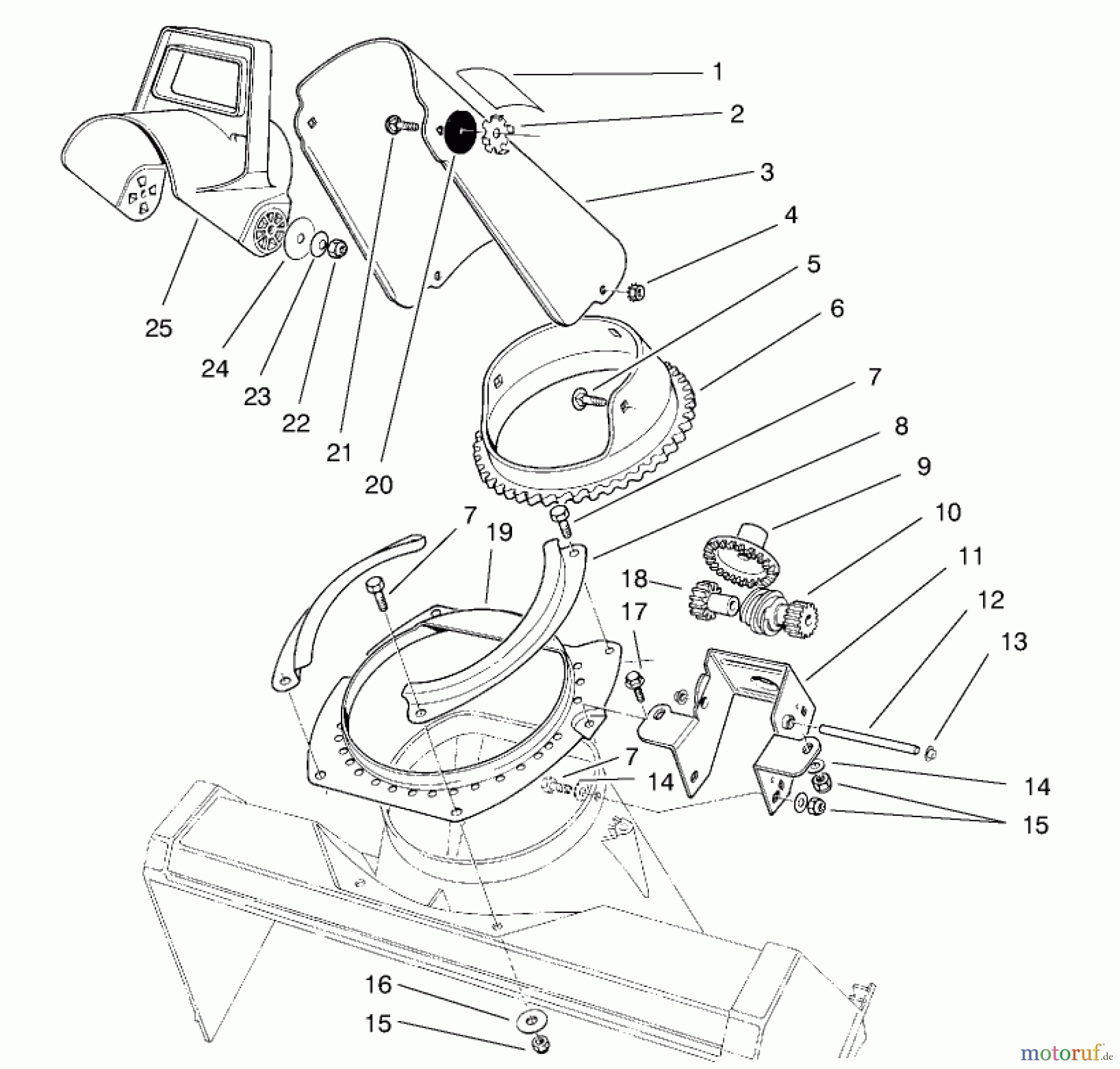 Toro Neu Snow Blowers/Snow Throwers Seite 1 38430 (3000) - Toro CCR 3000 Snowthrower, 1997 (7900001-7999999) DISCHARGE CHUTE ASSEMBLY