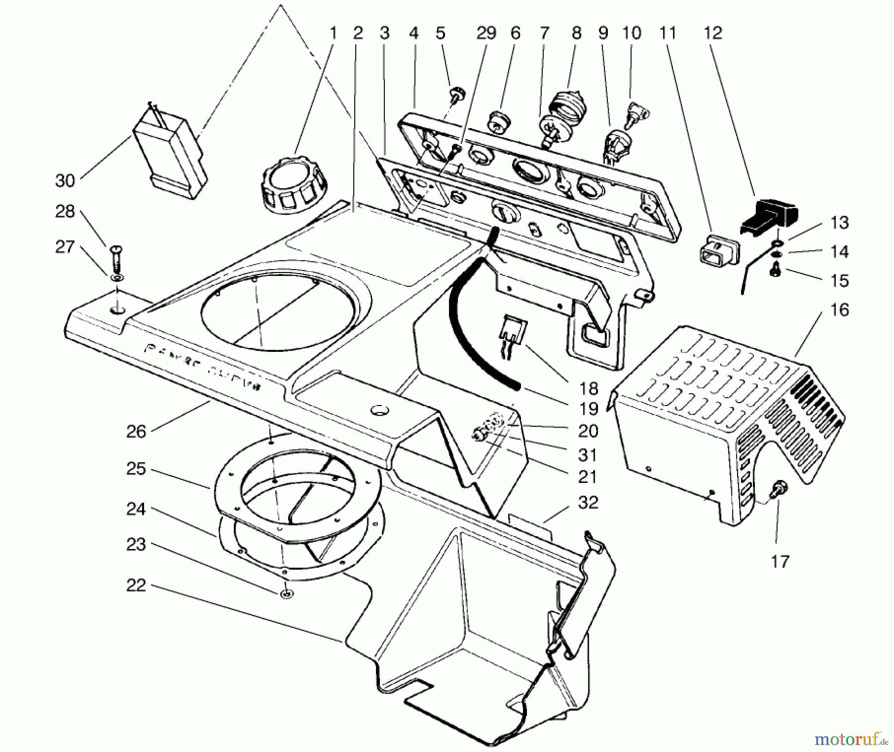  Toro Neu Snow Blowers/Snow Throwers Seite 1 38435 (3000) - Toro CCR 3000 Snowthrower, 1997 (7900001-7999999) CONTROL PANEL & SHROUDING ASSEMBLY