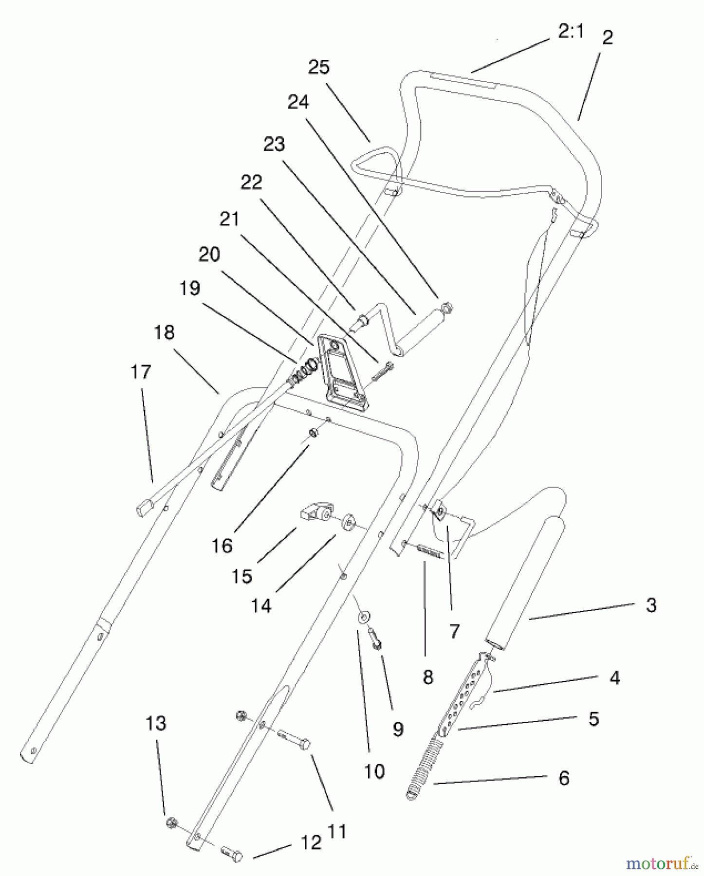 Toro Neu Snow Blowers/Snow Throwers Seite 1 38440 (3650) - Toro CCR 3650 Snowthrower, 2001 (210000001-210999999) HANDLE ASSEMBLY