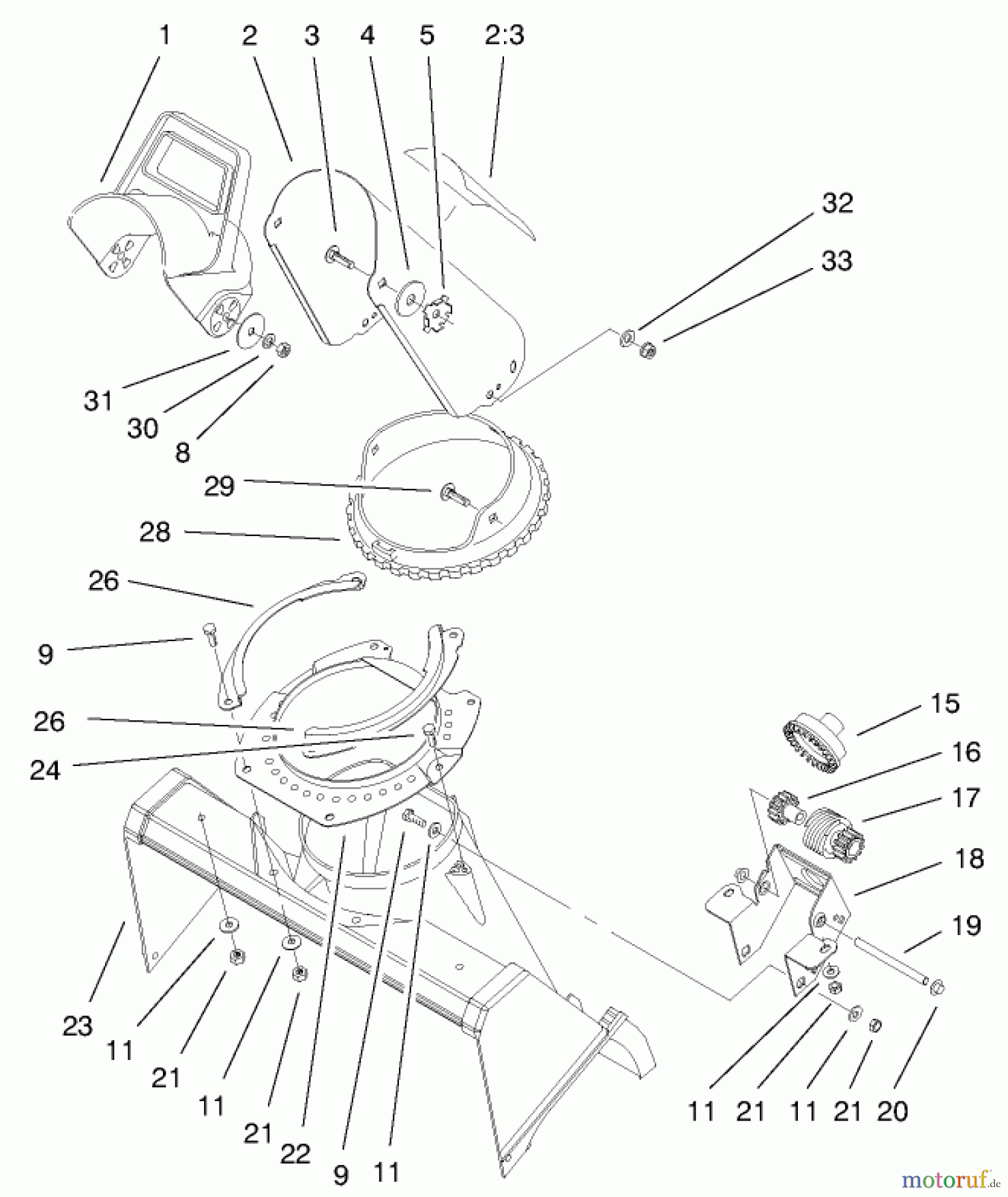 Toro Neu Snow Blowers/Snow Throwers Seite 1 38441 (3650) - Toro CCR 3650 Snowthrower, 2000 (200000001-200999999) CHUTE ASSEMBLY
