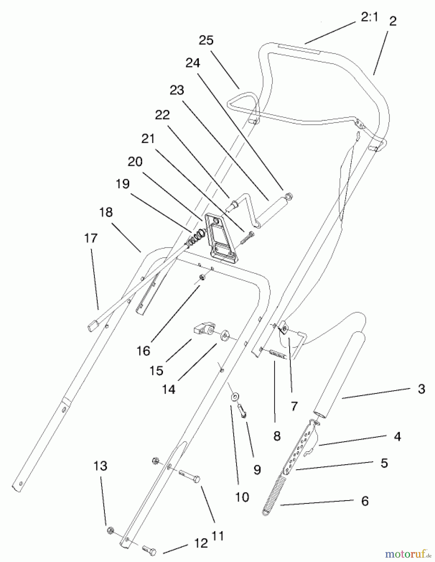  Toro Neu Snow Blowers/Snow Throwers Seite 1 38441 (3650) - Toro CCR 3650 Snowthrower, 2000 (200000001-200999999) HANDLE ASSEMBLY