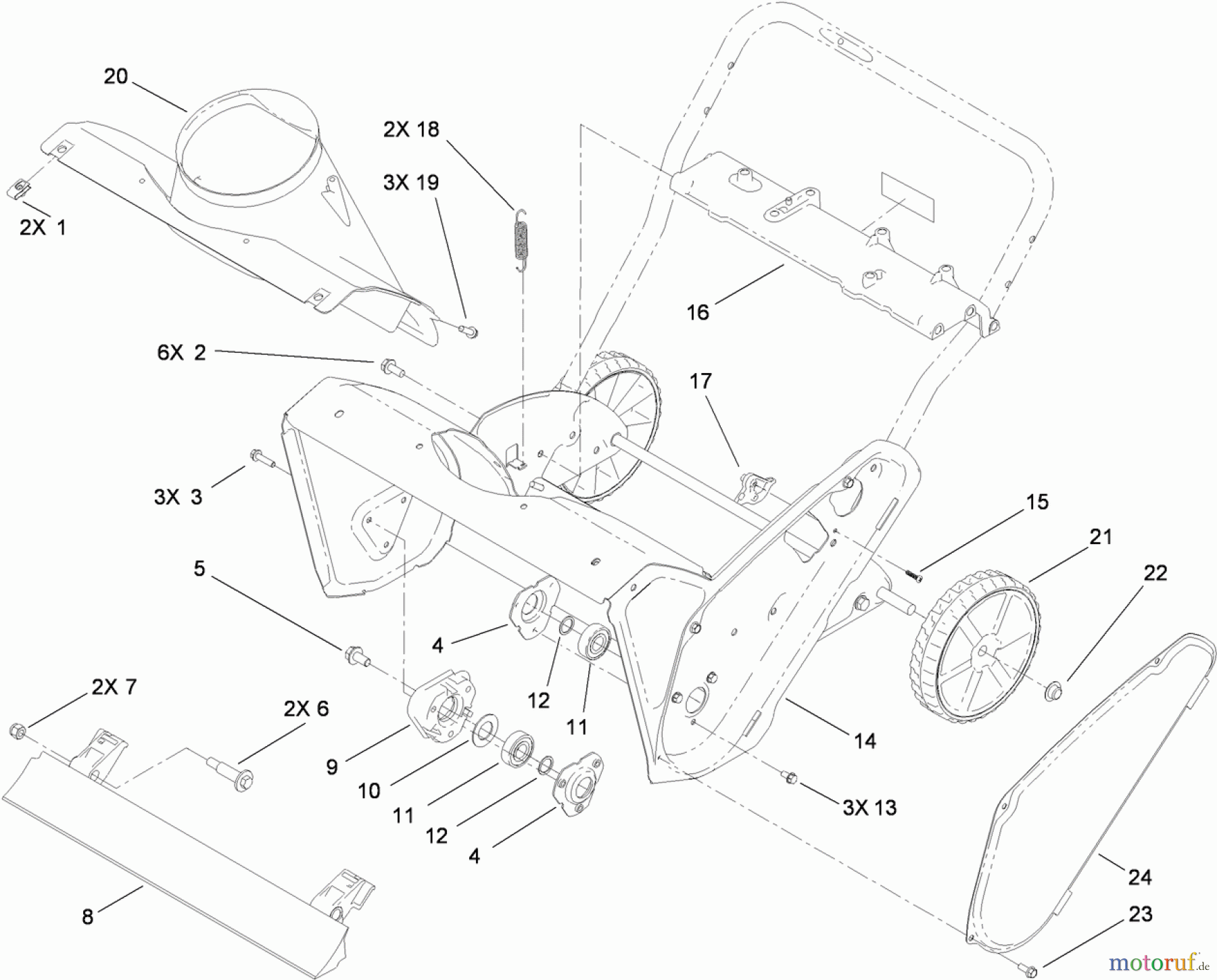 Toro Neu Snow Blowers/Snow Throwers Seite 1 38454 (621 ZE) - Toro Power Clear 621 ZE Snowthrower, 2013 (SN 313002000-313999999) MAIN FRAME ASSEMBLY