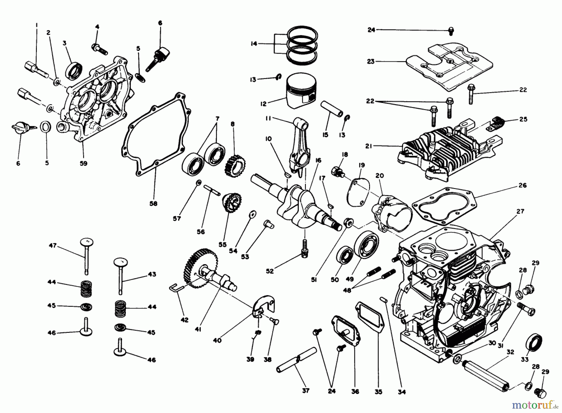 Toro Neu Snow Blowers/Snow Throwers Seite 1 38500 (624) - Toro 624 Power Shift Snowthrower, 1988 (8000001-8999999) CRANKCASE ASSEMBLY