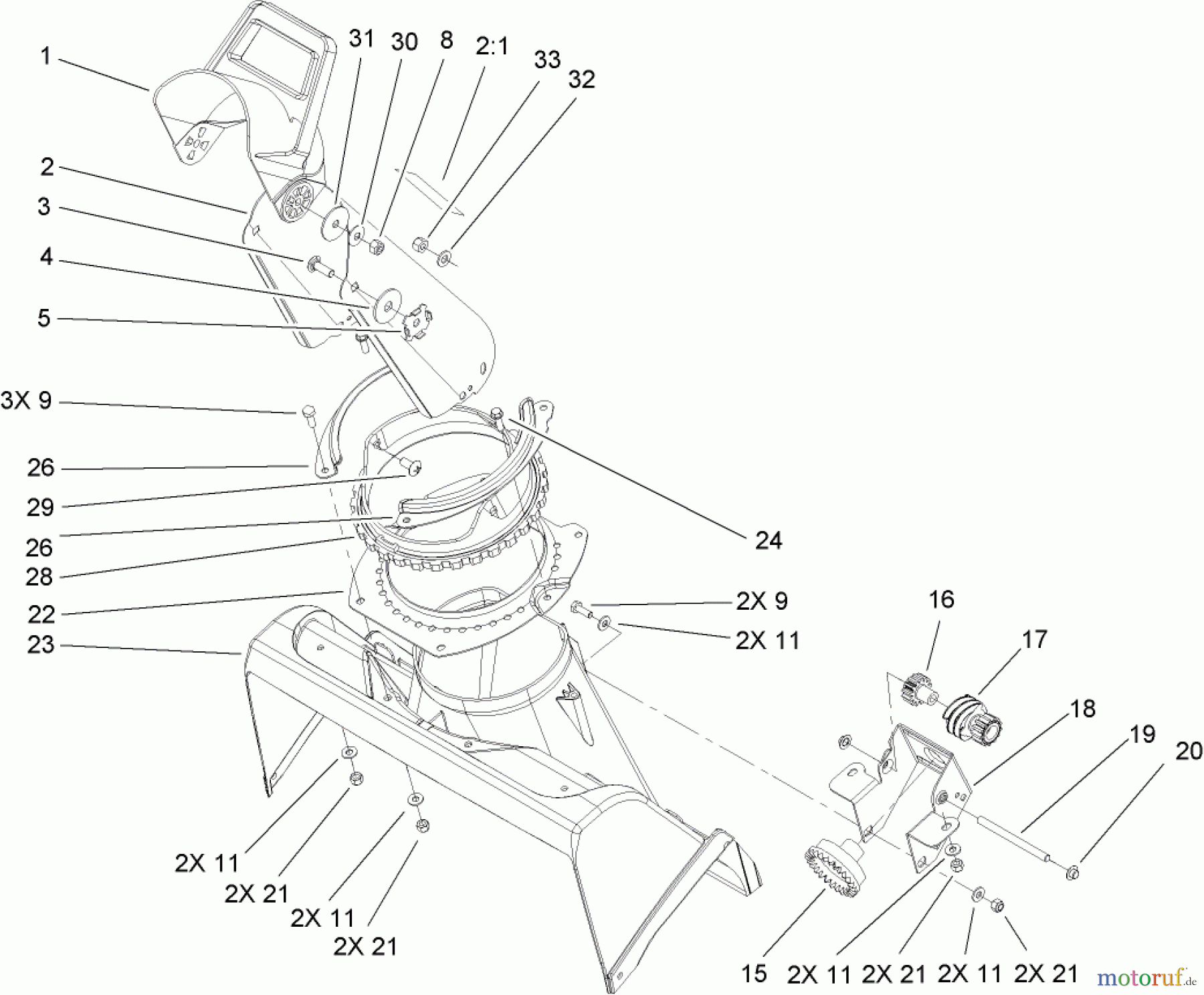 Toro Neu Snow Blowers/Snow Throwers Seite 1 38517 (3650) - Toro CCR 3650 GTS Snowthrower, 2007 (270000001-270010000) CHUTE ASSEMBLY