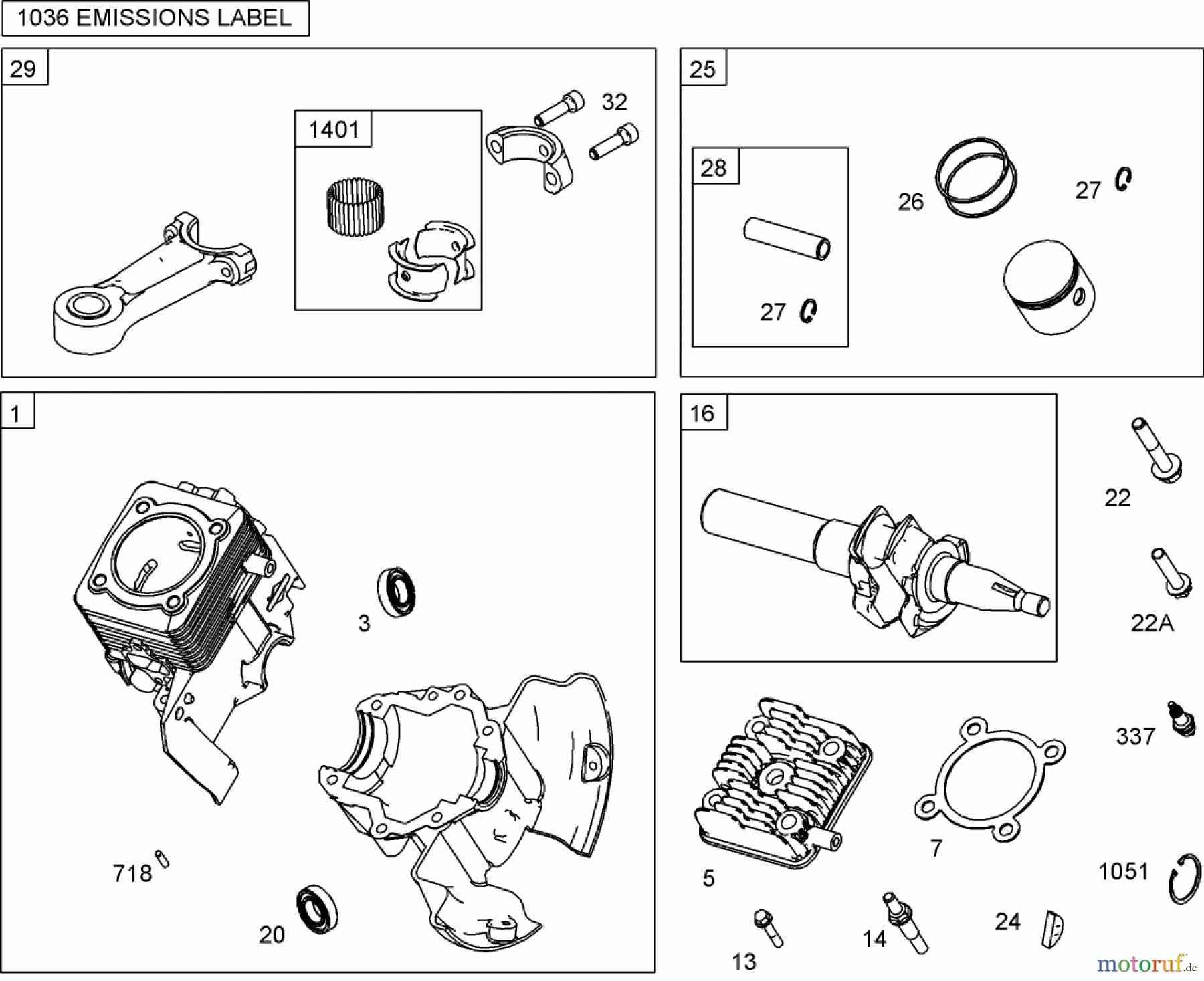 Toro Neu Snow Blowers/Snow Throwers Seite 1 38517 (3650) - Toro CCR 3650 GTS Snowthrower, 2007 (270010001-270999999) CYLINDER, PISTON AND CONNECTING ROD ASSEMBLIES BRIGGS AND STRATTON 084232-0121-E8