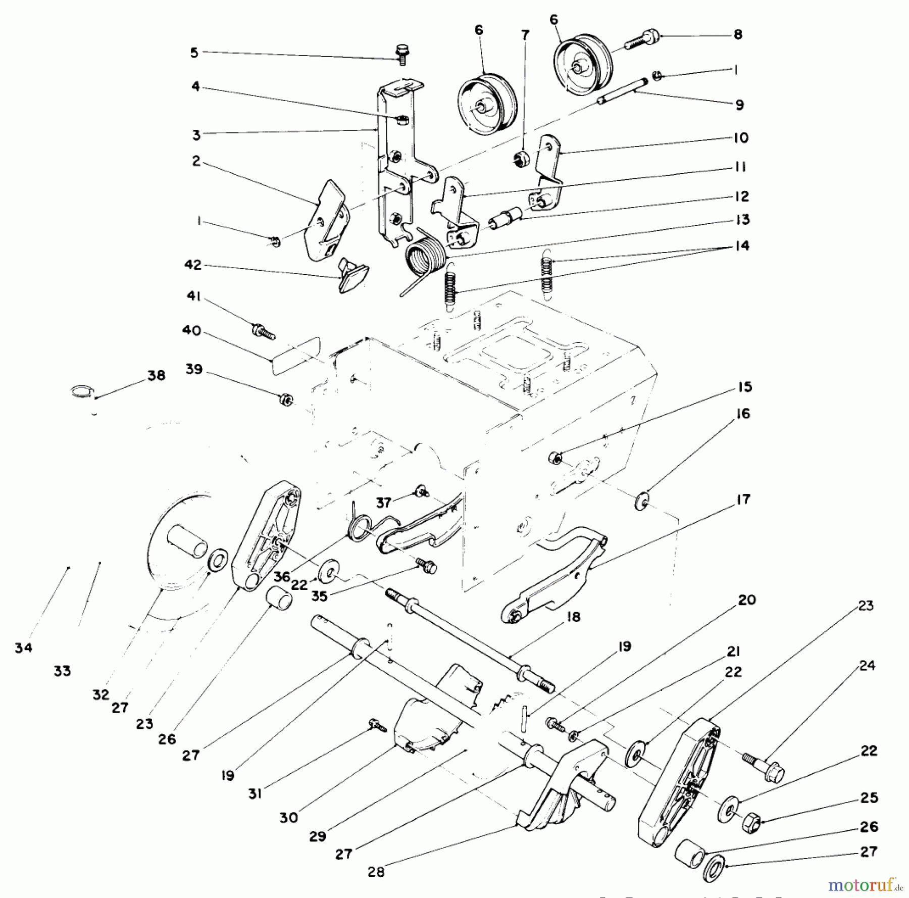 Toro Neu Snow Blowers/Snow Throwers Seite 1 38525 (724) - Toro 724 Power Shift Snowthrower, 1989 (9000001-9999999) TRACTION DRIVE ASSEMBLY