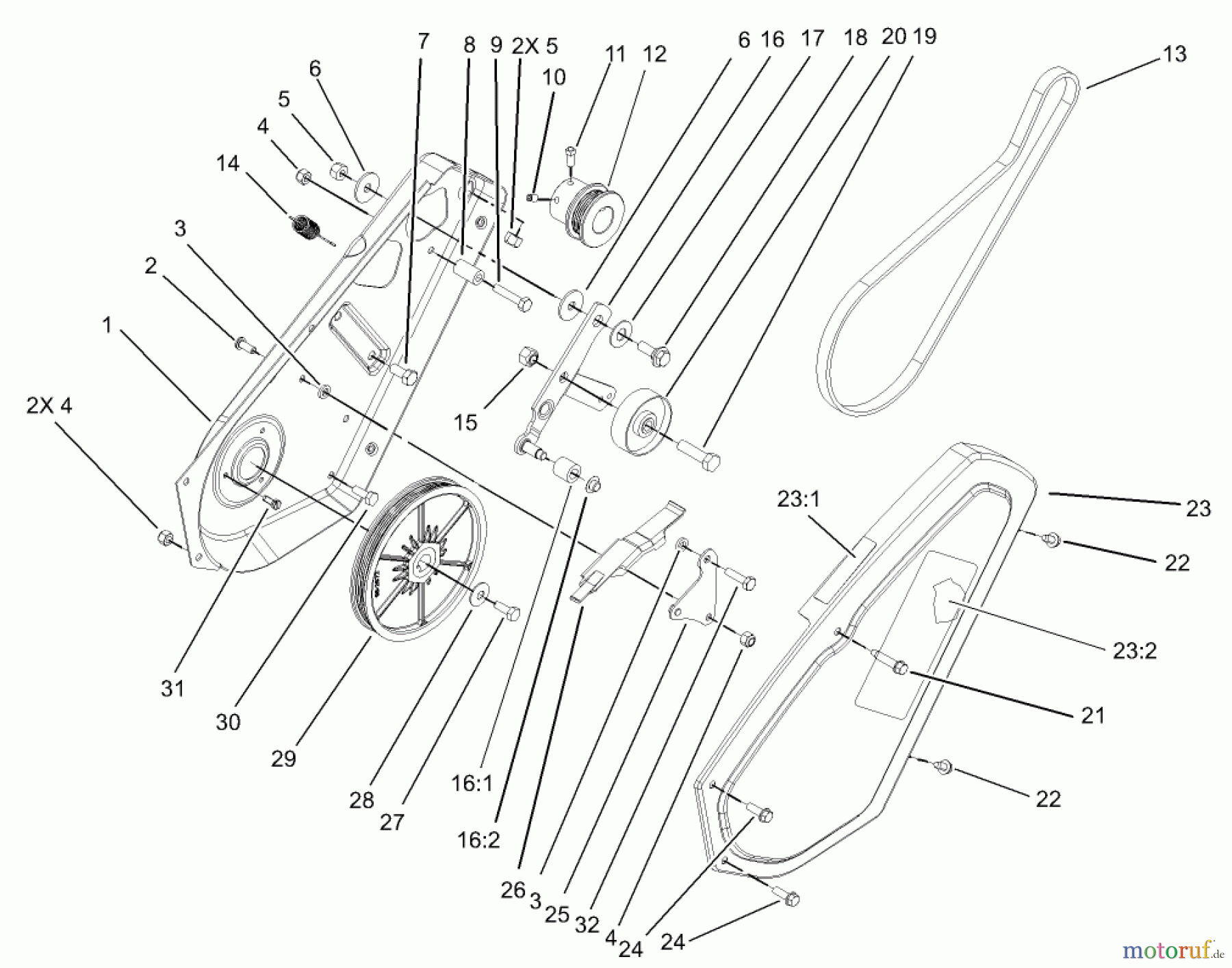 Toro Neu Snow Blowers/Snow Throwers Seite 1 38537 (3650) - Toro CCR 3650 GTS Snowthrower, 2004 (240000001-240999999) IMPELLER DRIVE ASSEMBLY