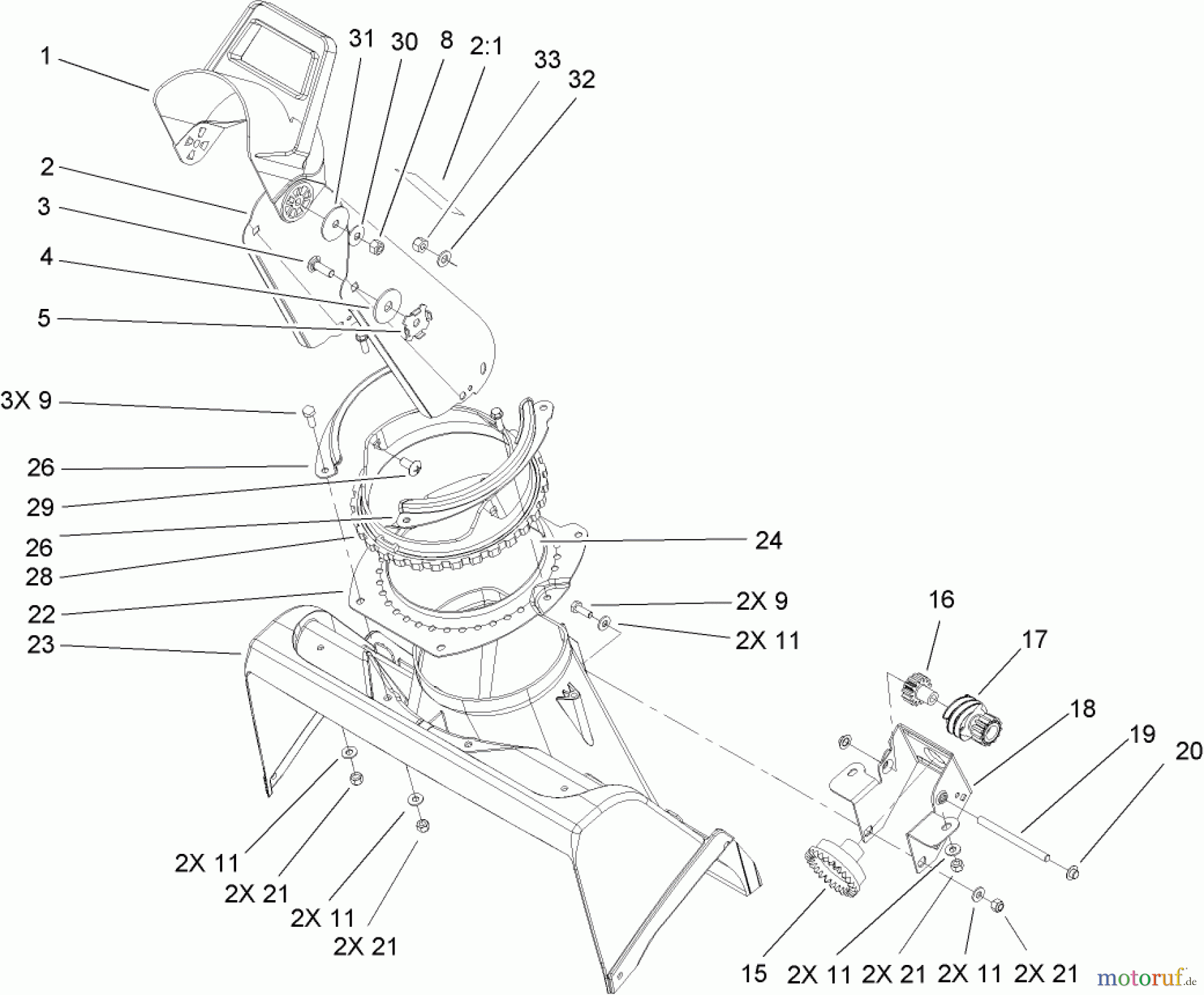 Toro Neu Snow Blowers/Snow Throwers Seite 1 38538 (3650) - Toro CCR 3650 GTS Snowthrower, 2005 (250000001-250999999) CHUTE ASSEMBLY