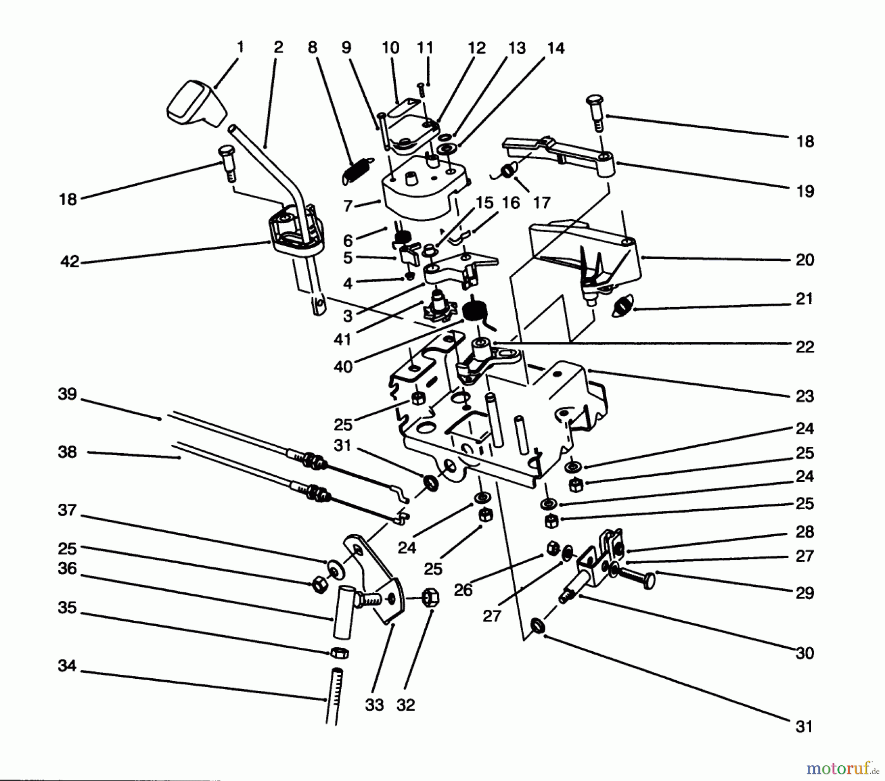 Toro Neu Snow Blowers/Snow Throwers Seite 1 38543 (824) - Toro 824 Power Shift Snowthrower, 1994 (4900001-4999999) TRACTION LINKAGE ASSEMBLY