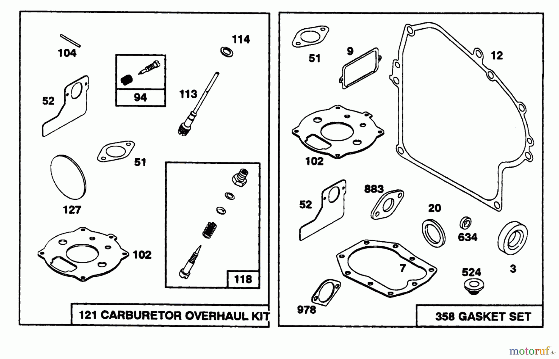 Toro Neu Snow Blowers/Snow Throwers Seite 1 38566 (1132) - Toro 1132 Power Shift Snowthrower, 1994 (49000001-49999999) ENGINE BRIGGS & STRATTON MODELS 252416-0756-01 & 252416-0757-01 #8