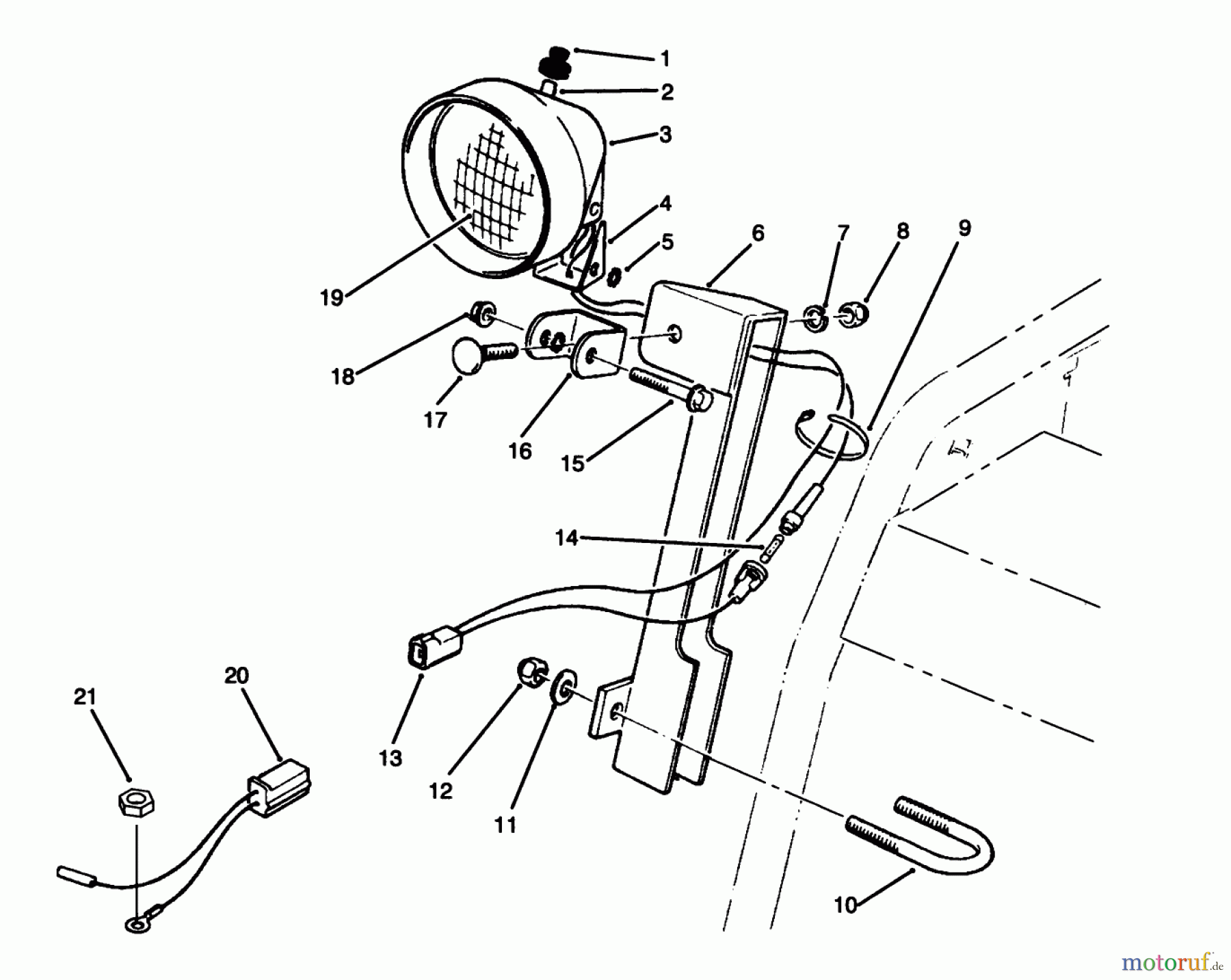 Toro Neu Snow Blowers/Snow Throwers Seite 1 38566 (1132) - Toro 1132 Power Shift Snowthrower, 1994 (49000001-49999999) LIGHT ASSEMBLY NO. 66-7940