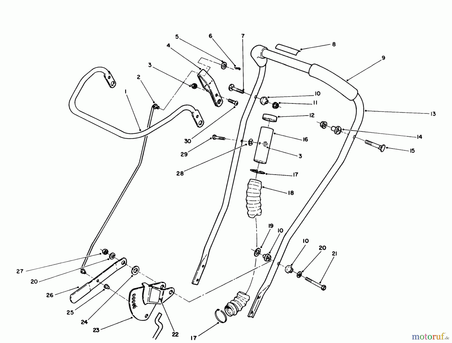  Toro Neu Edgers 58432 - Toro 2-Cycle Edger, 1989 (9000001-9999999) HANDLE ASSEMBLY