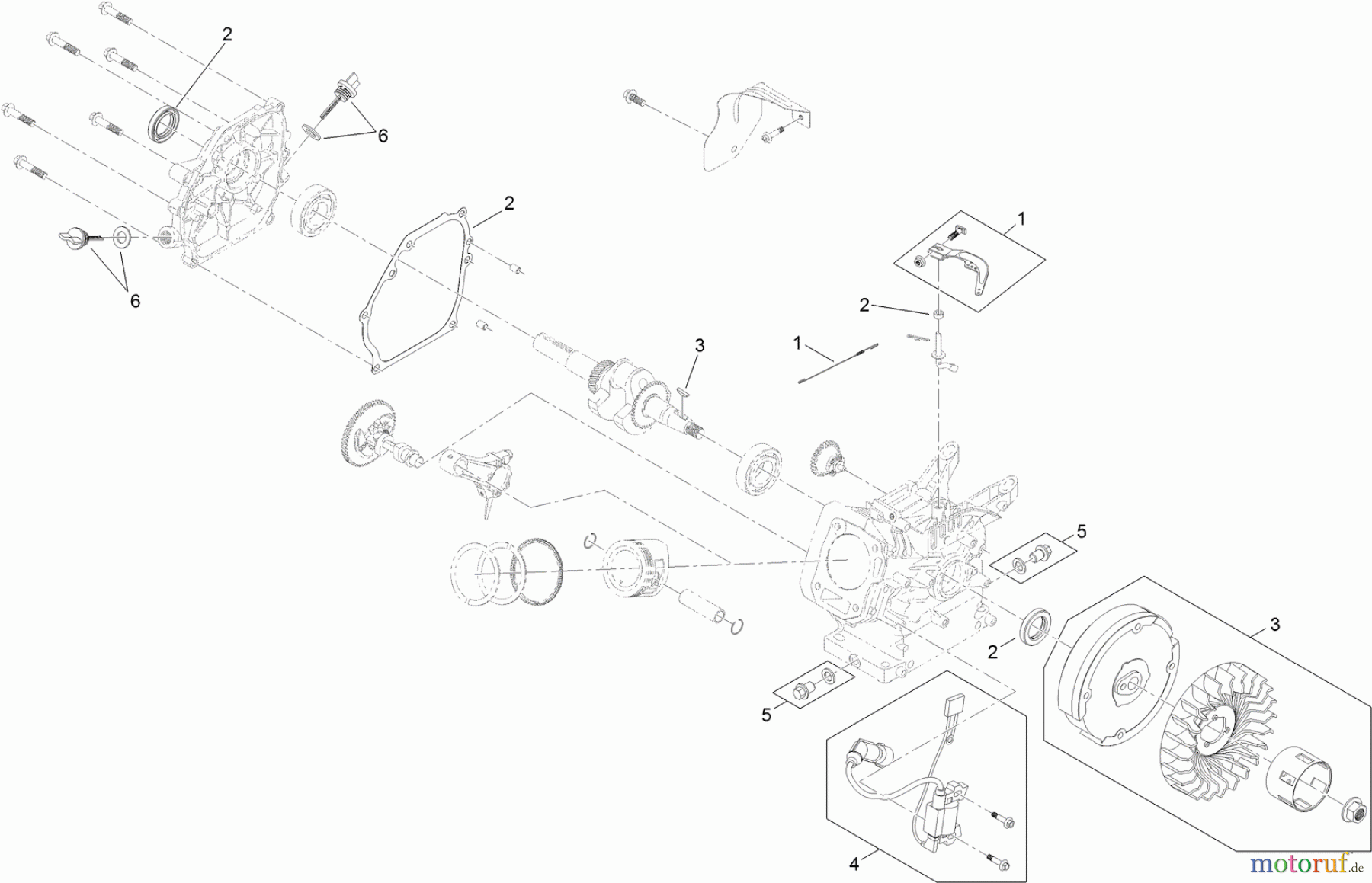  Toro Neu Snow Blowers/Snow Throwers Seite 1 38569 (6053 ES) - Toro CCR 6053 ES Quick Clear Snowthrower, 2013 (SN 313000001-313001999) ENGINE ASSEMBLY NO. 2