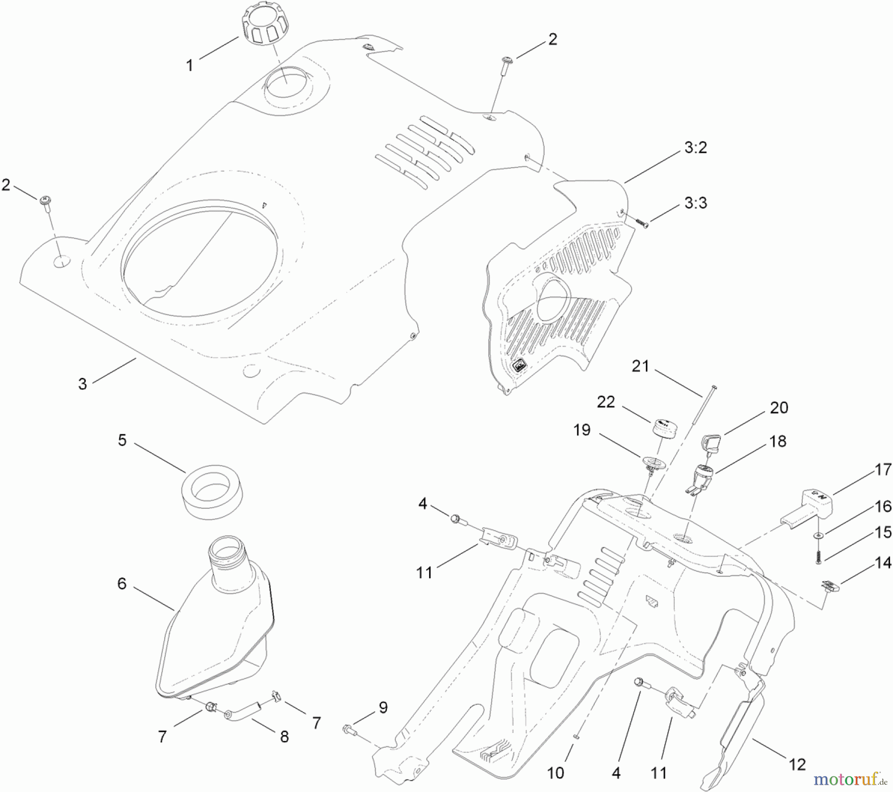 Toro Neu Snow Blowers/Snow Throwers Seite 1 38569 (6053 ES) - Toro CCR 6053 ES Quick Clear Snowthrower, 2013 (SN 313002000-313999999) SHROUD ASSEMBLY