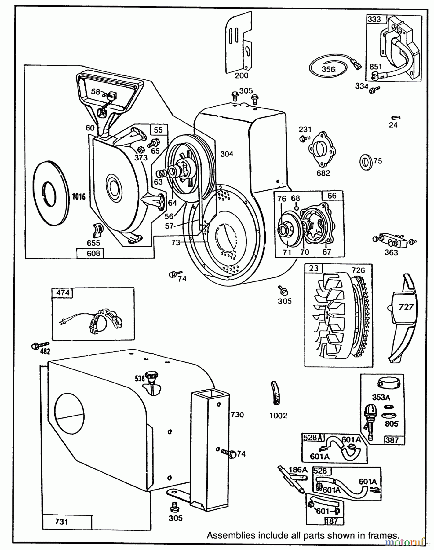 Toro Neu Snow Blowers/Snow Throwers Seite 1 38570 (828) - Toro 828 Power Shift Snowthrower, 1990 (0000001-0999999) ENGINE BRIGGS & STRATTON MODEL 190406 TYPE 3104-01 #3