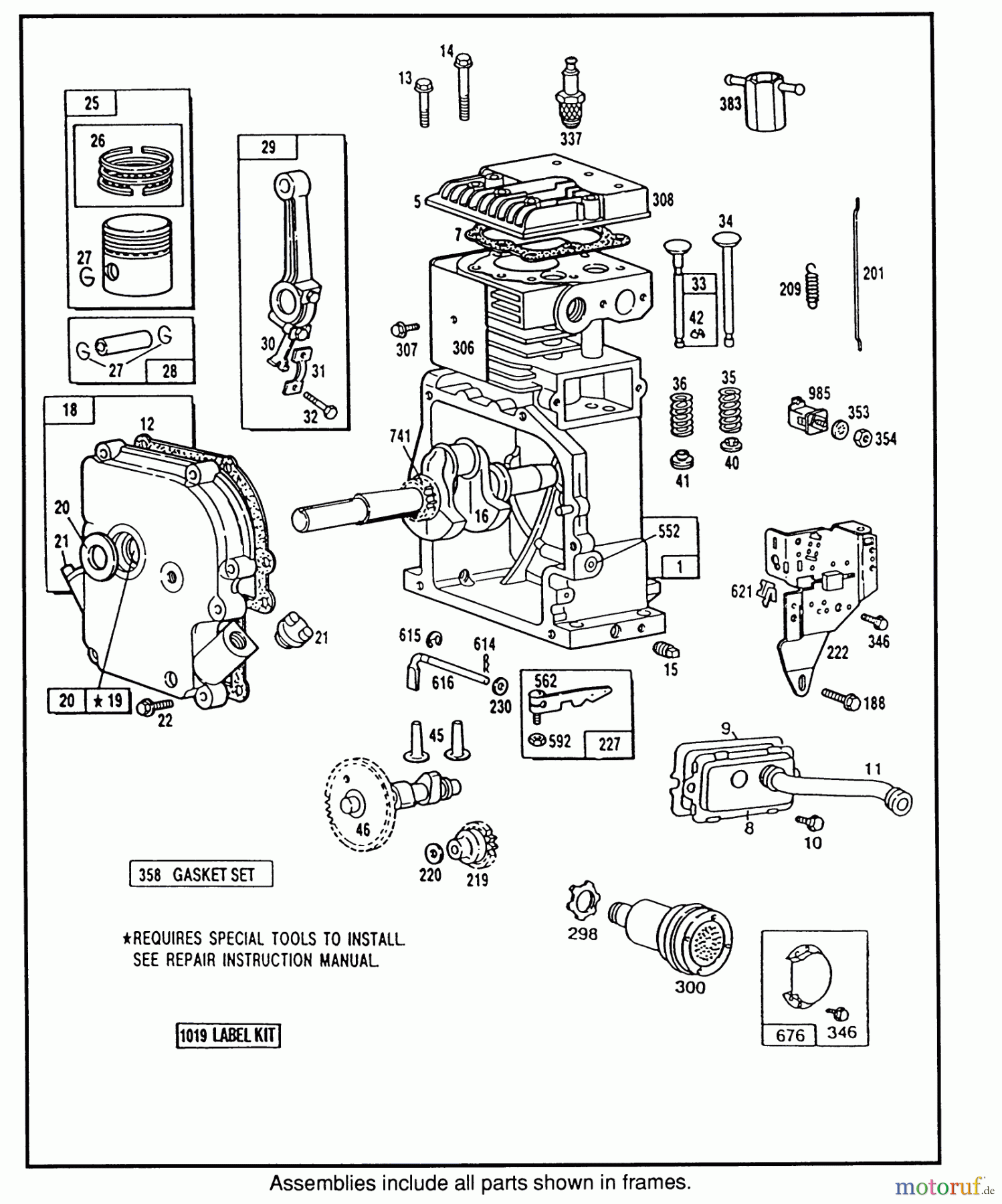  Toro Neu Snow Blowers/Snow Throwers Seite 1 38570 (828) - Toro 828 Power Shift Snowthrower, 1992 (2000001-2999999) ENGINE BRIGGS & STRATTON MODEL 190406 TYPE 3104-01 #1