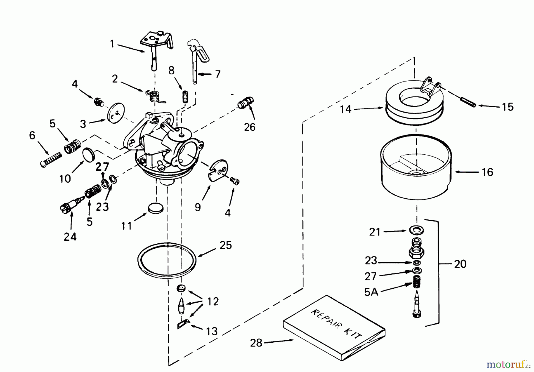Toro Neu Snow Blowers/Snow Throwers Seite 1 38573 (828) - Toro 828 Power Shift Snowthrower, 1988 (8000001-8999999) CARBURETOR NO. 632334