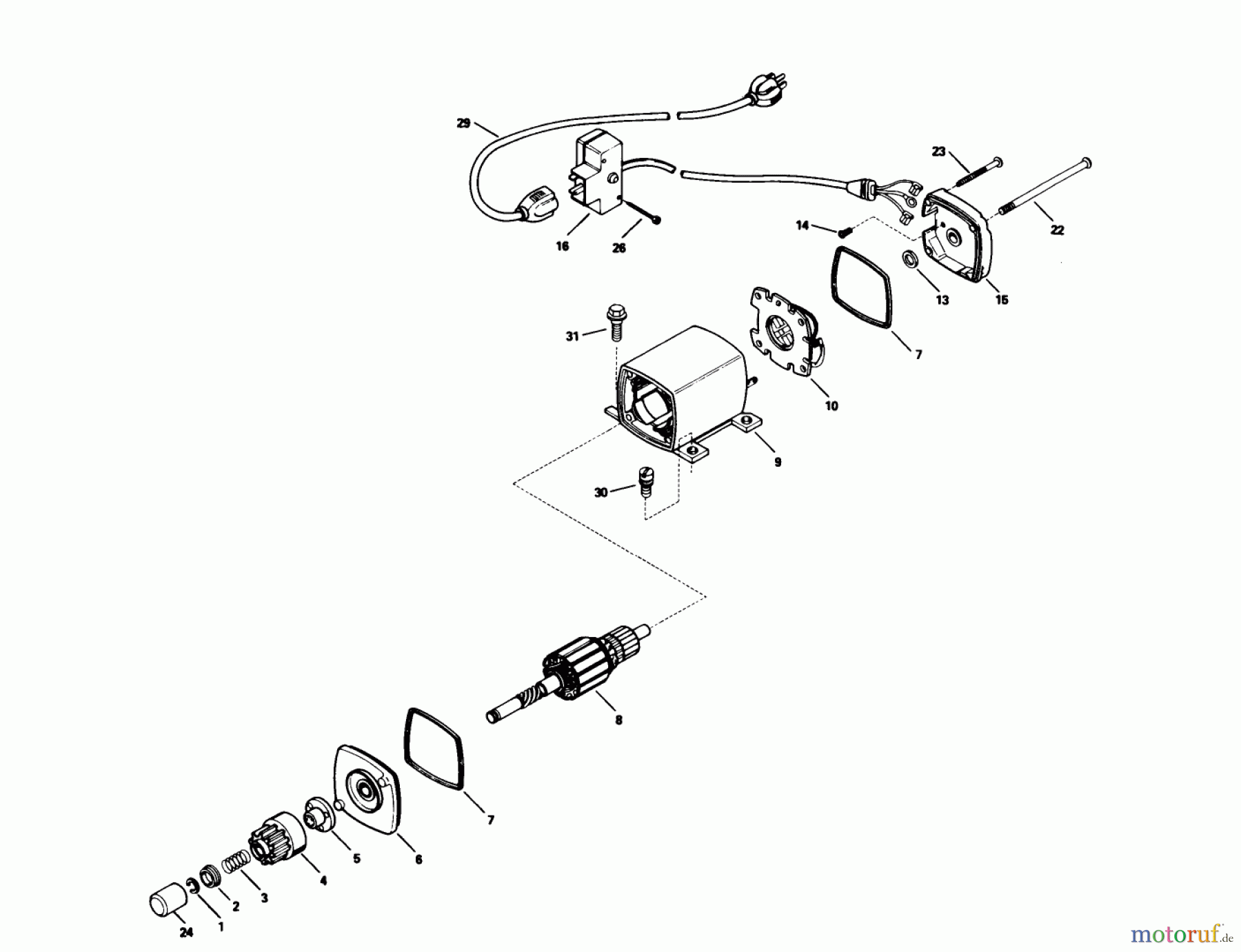 Toro Neu Snow Blowers/Snow Throwers Seite 1 38573 (828) - Toro 828 Power Shift Snowthrower, 1988 (8000001-8999999) ELECTRIC STARTER MOTOR KIT NO. 33329C
