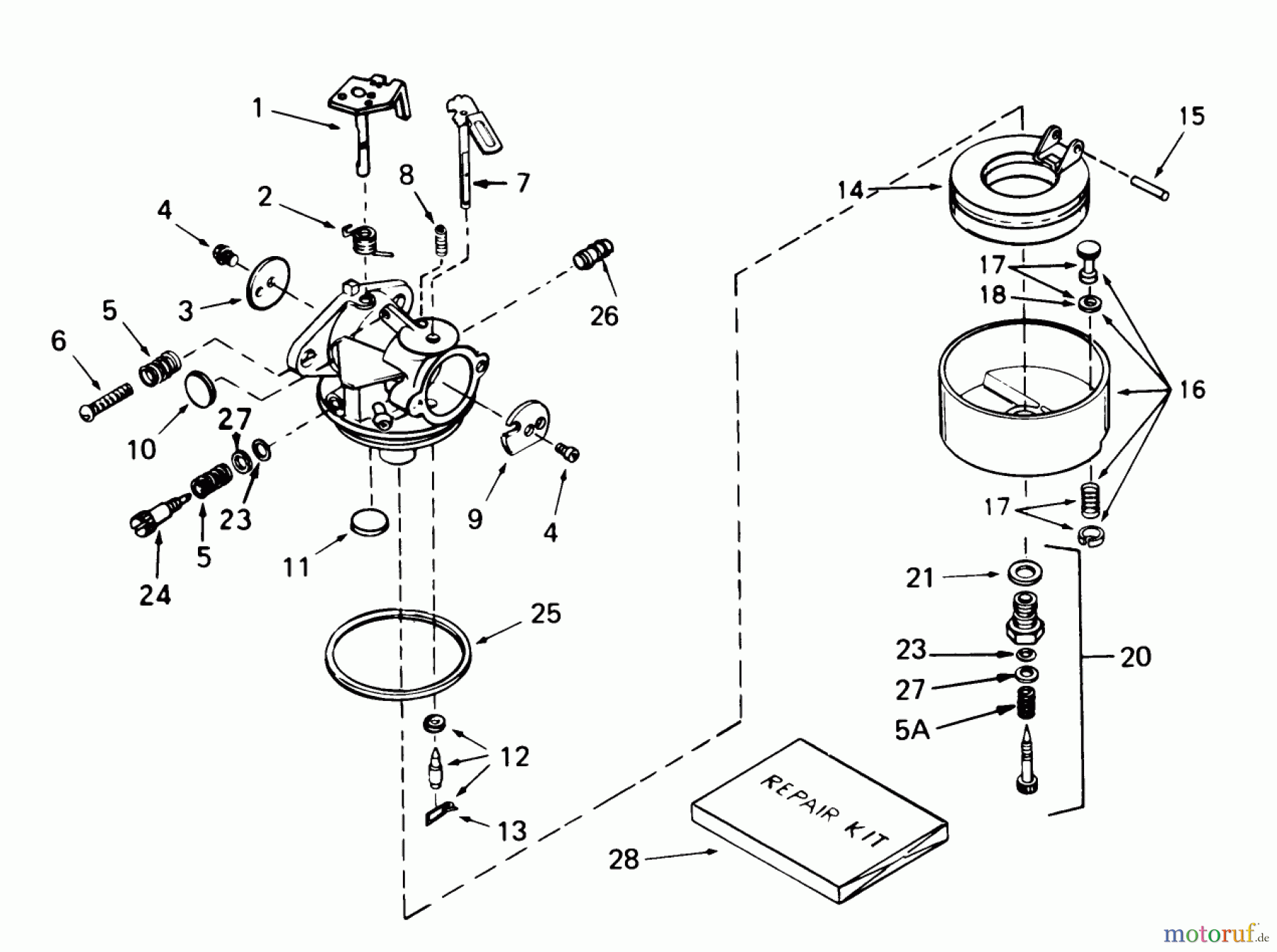 Toro Neu Snow Blowers/Snow Throwers Seite 1 38574 (828) - Toro 828 Power Shift Snowthrower, 1990 (0000001-0999999) CARBURETOR TECUMSEH NO. 632334A
