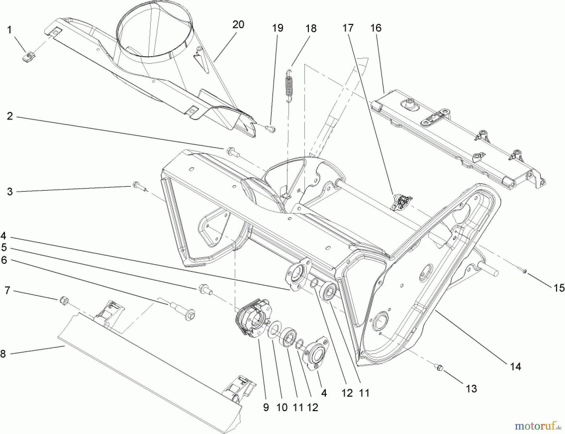 Toro Neu Snow Blowers/Snow Throwers Seite 1 38575 (6053) - Toro CCR 6053 Quick Clear Snowthrower, 2010 (310000001-310999999) ROTOR HOUSING AND SCRAPER ASSEMBLY