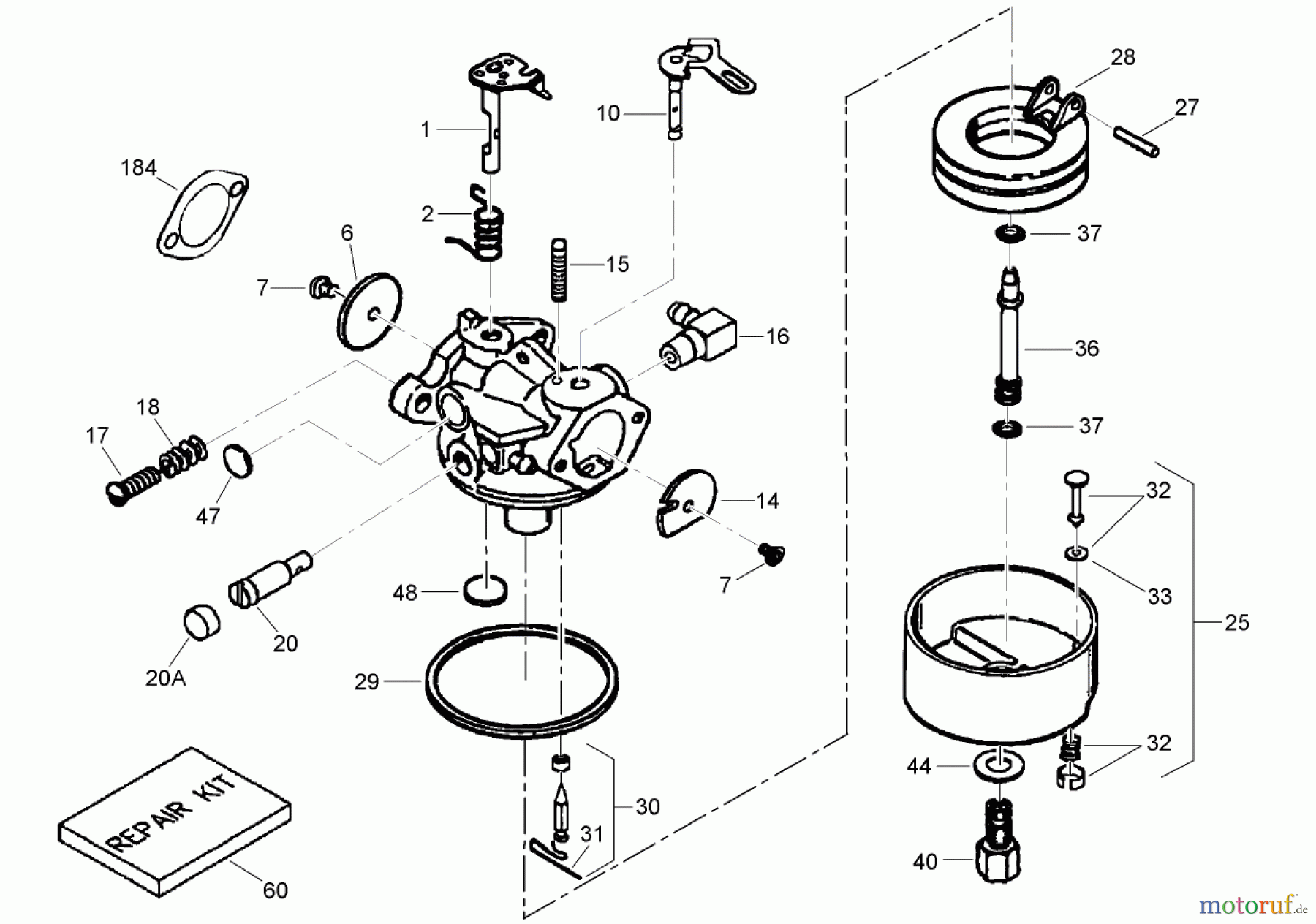  Toro Neu Snow Blowers/Snow Throwers Seite 1 38585 - Toro Power Clear Snowthrower, 2008 (280000001-280999999) CARBURETOR ASSEMBLY NO. 640299B TECUMSEH LH195SP-67529D