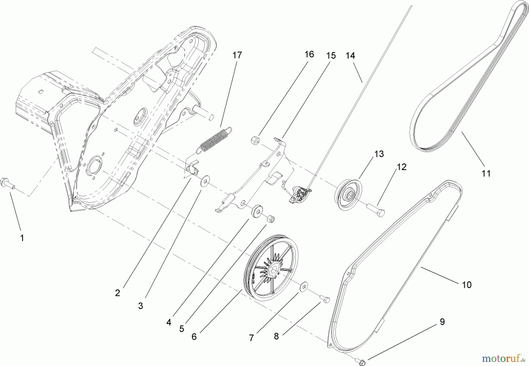 Toro Neu Snow Blowers/Snow Throwers Seite 1 38585 - Toro Power Clear Snowthrower, 2009 (290000001-290999999) ROTOR DRIVE ASSEMBLY