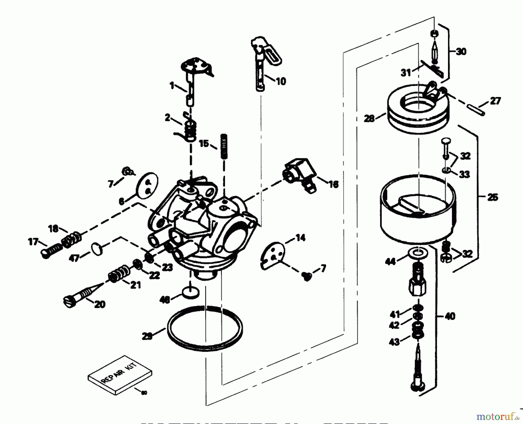 Toro Neu Snow Blowers/Snow Throwers Seite 1 38591 (1232) - Toro 1232 Power Shift Snowthrower, 1996 (6900001-6999999) CARBURETOR NO. 632536