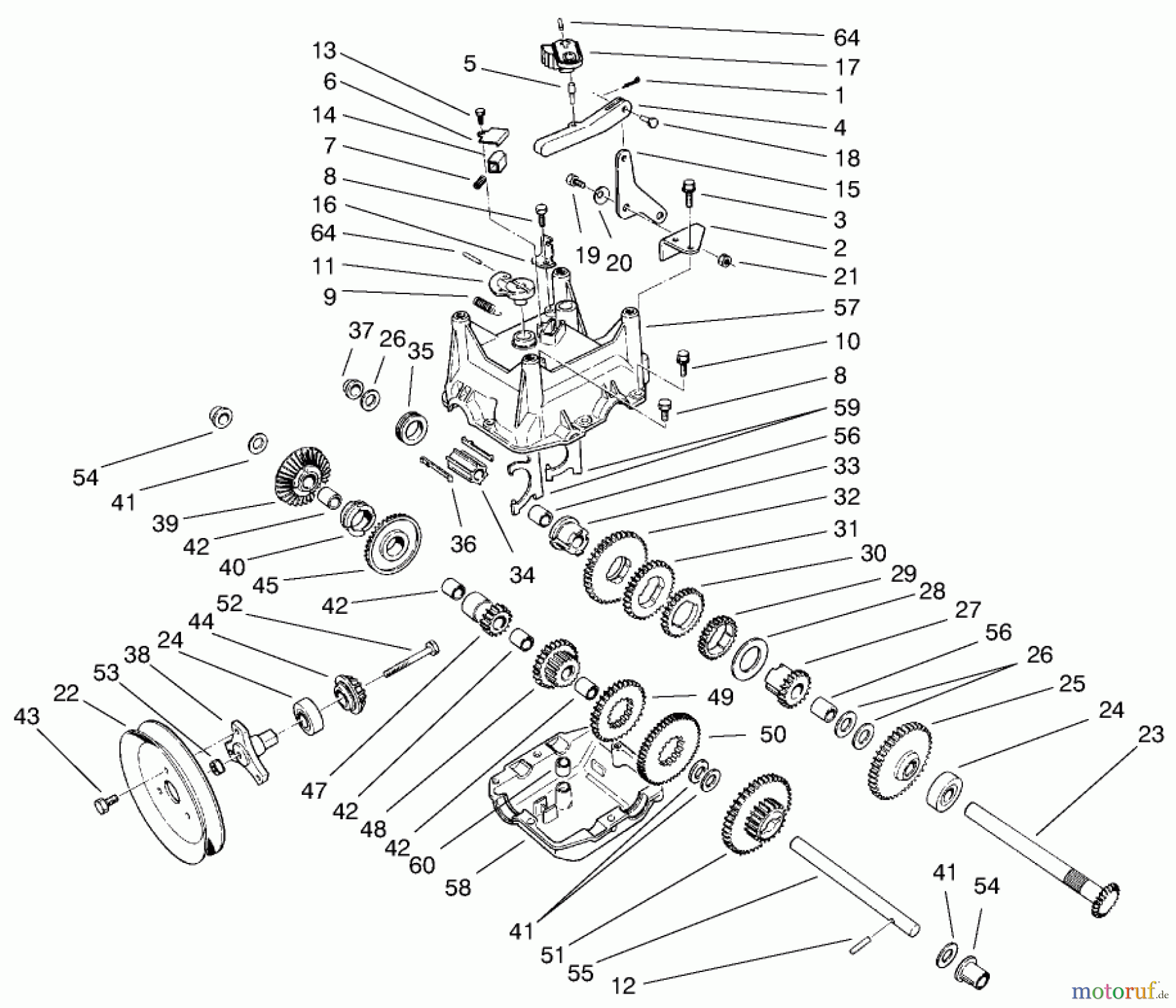  Toro Neu Snow Blowers/Snow Throwers Seite 1 38590 (1232) - Toro 1232 Power Shift Snowthrower, 1999 (9900001-9999999) TRANMISSION ASSEMBLY NO 66-8030